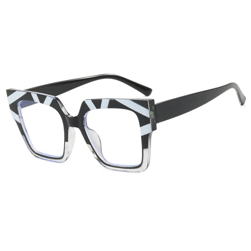 CCspace Women's Full Rim Square Thick Polycarbonate Eyeglasses Frame 301255 - Lightweight & Durable for Work, Reading & Daily Fashion
