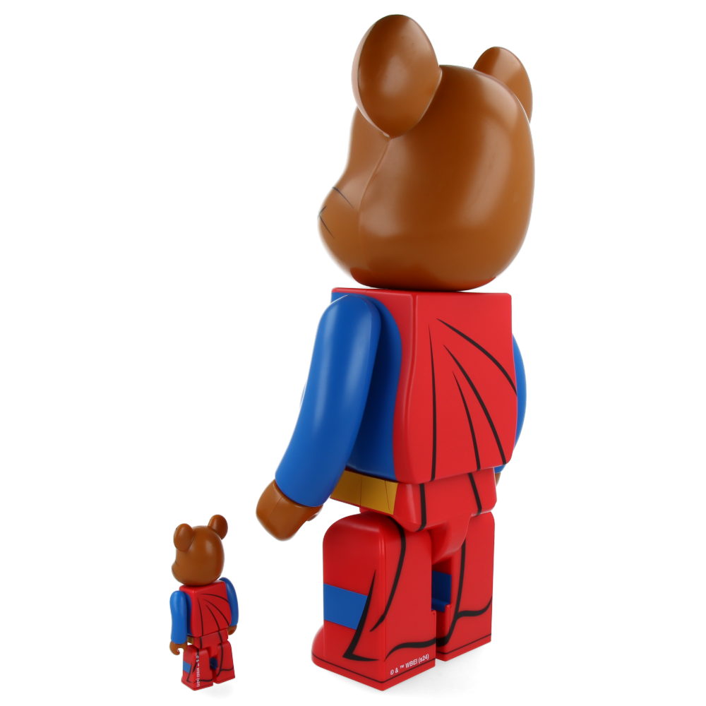 Tom and Jerry as Superman Bearbrick 400% & 100% Collectible Vinyl Art Toy - Perfect for Anime Fans, Home Decor, and Gift Giving