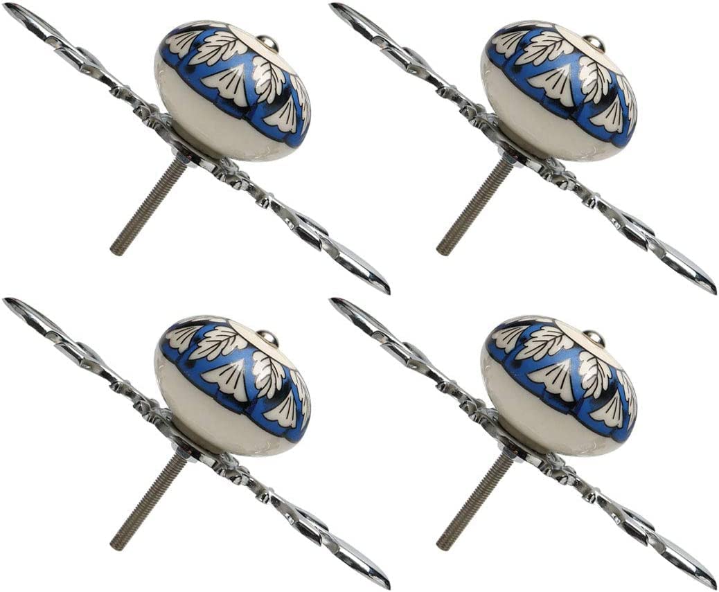 Vintage Ceramic Drawer Knobs & Handles - Set of 4, Decorative Cabinet Pulls for Furniture, Wardrobe, Dresser & Cupboard - Perfect for Home Decor & DIY Cabinet Makeover