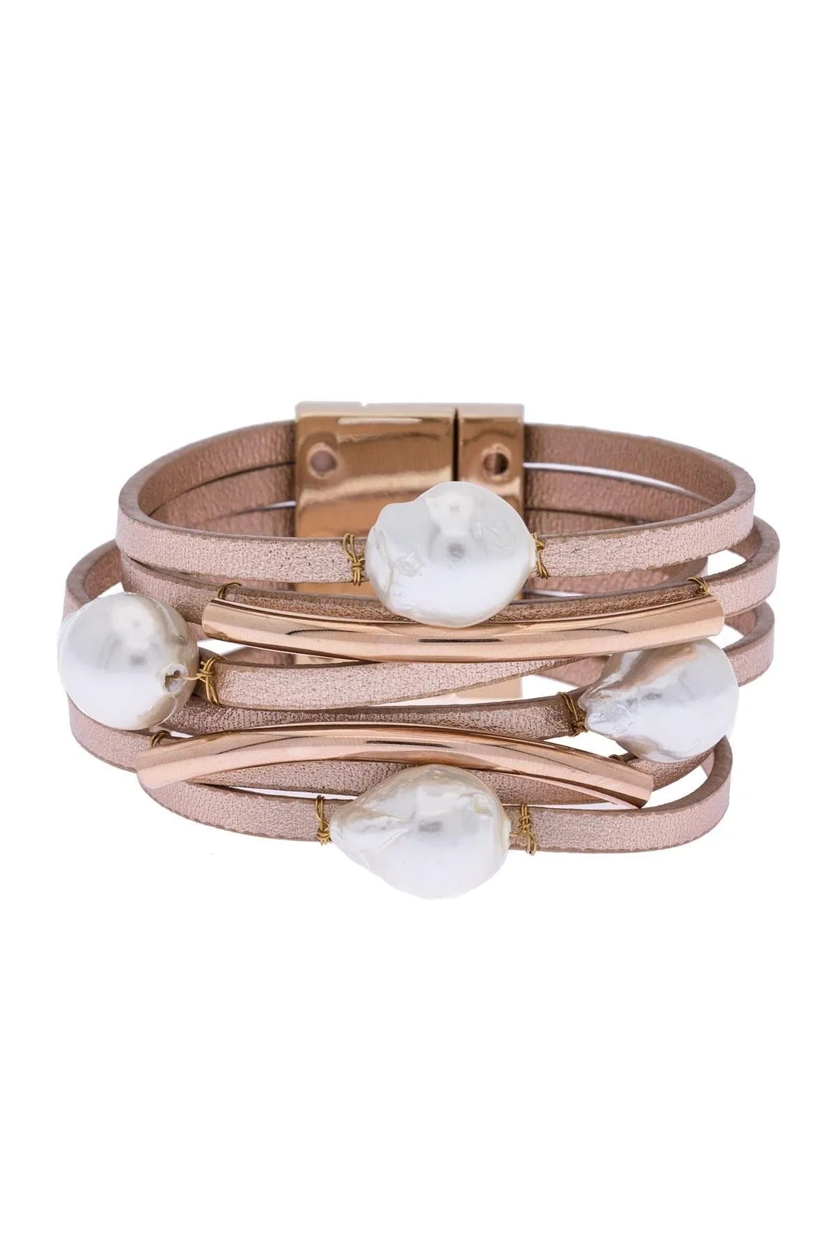 Achai Pearl Double Wrap Leather Bracelet for Women - Elegant Boho Handmade Jewelry Gift for Her - Perfect for Weddings, Parties & Everyday Wear