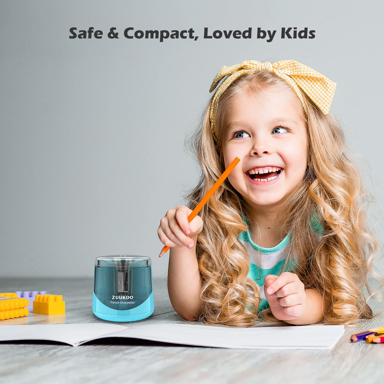 Electric Pencil Sharpener - Battery Powered for Kids & Artists - Home & School Use