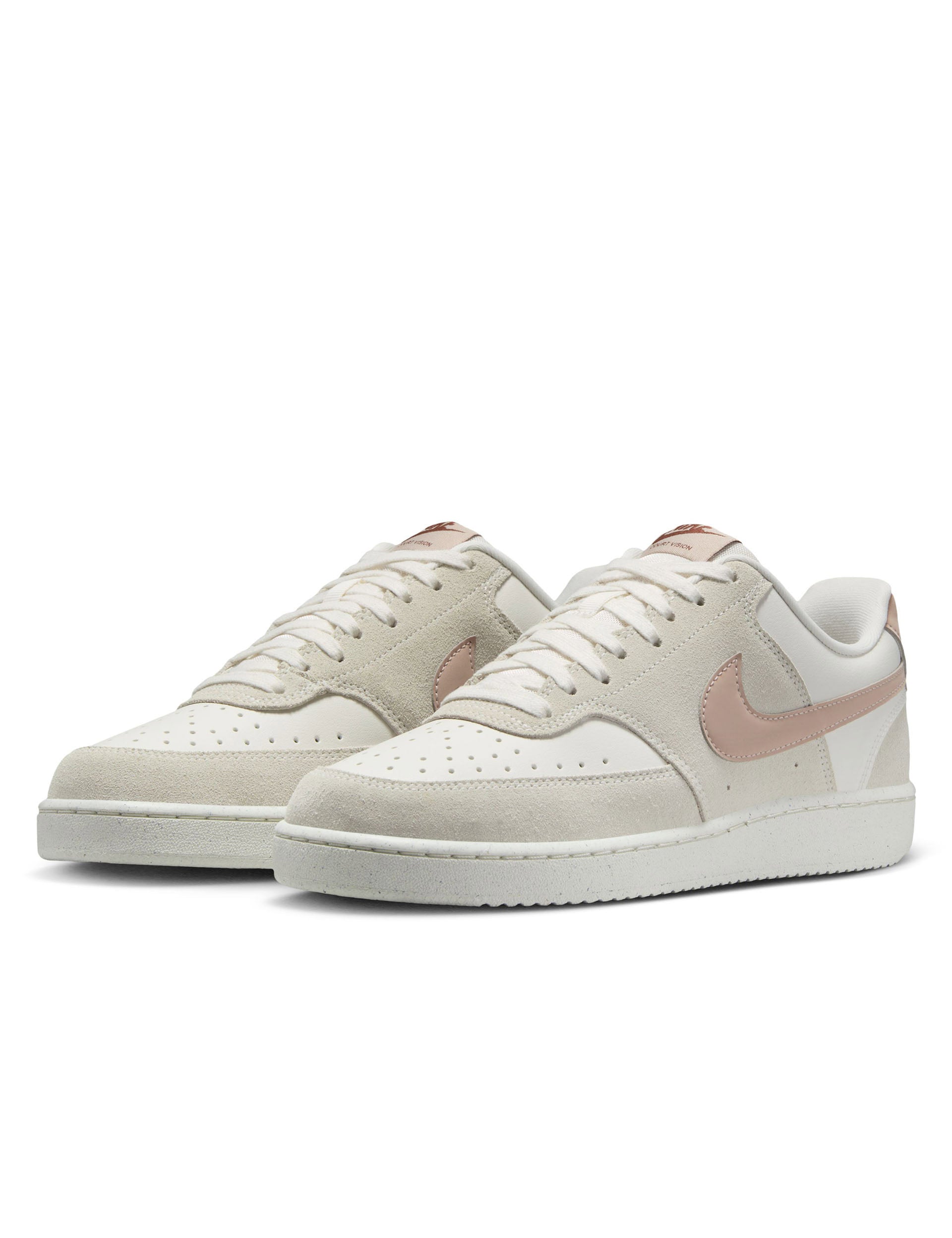 Nike Court Vision Low Sneakers for Men - Phantom/Fossil Stone/Light Bone Colorway | Casual Streetwear & Everyday Comfort Shoes for Walking, Gym, and Urban Fashion
