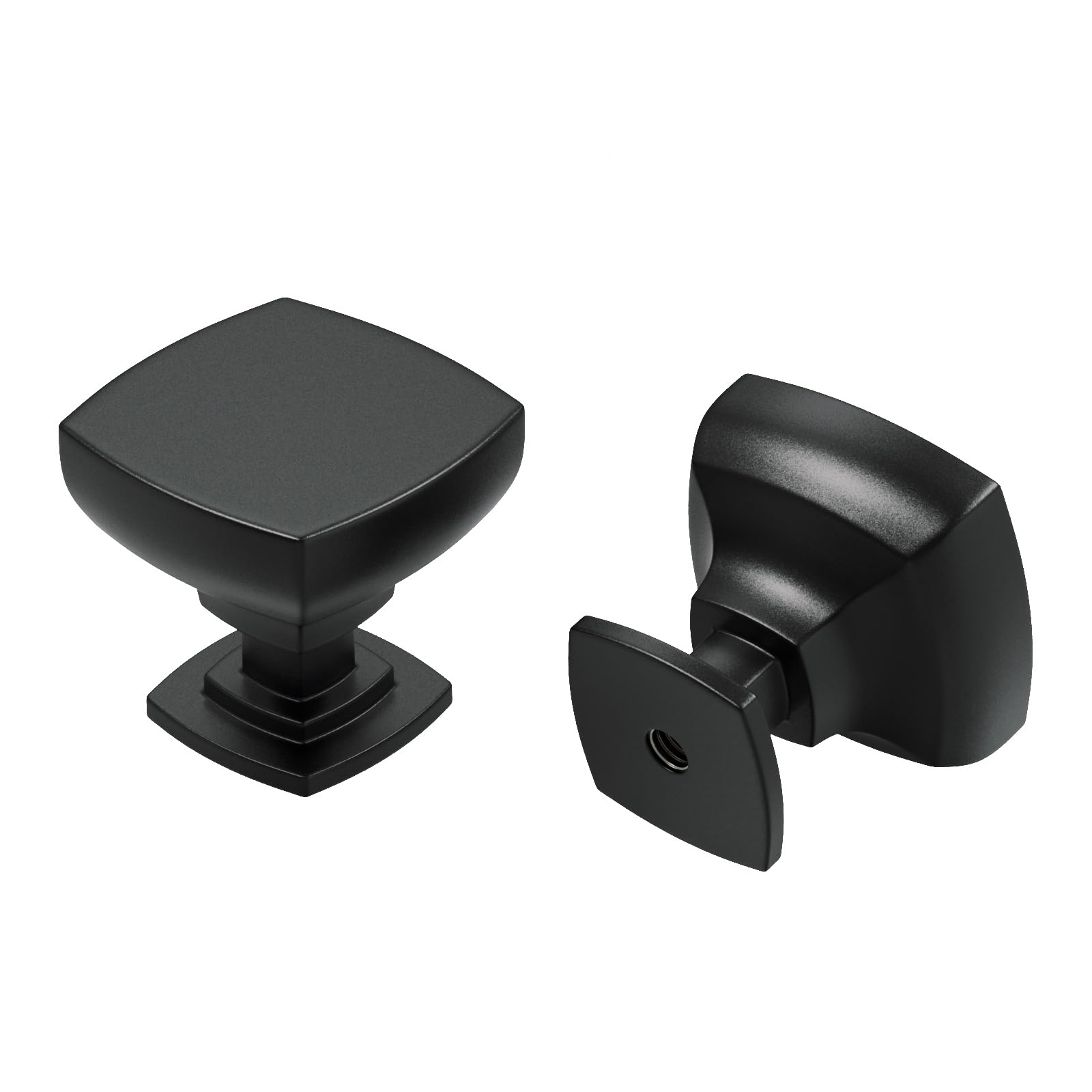 Peaha 15 Pack Matte Black Cabinet Knobs - Square Drawer Pulls for Kitchen Cabinets, Dressers & Bathroom - Modern Hardware for Home & Office Furniture Upgrade