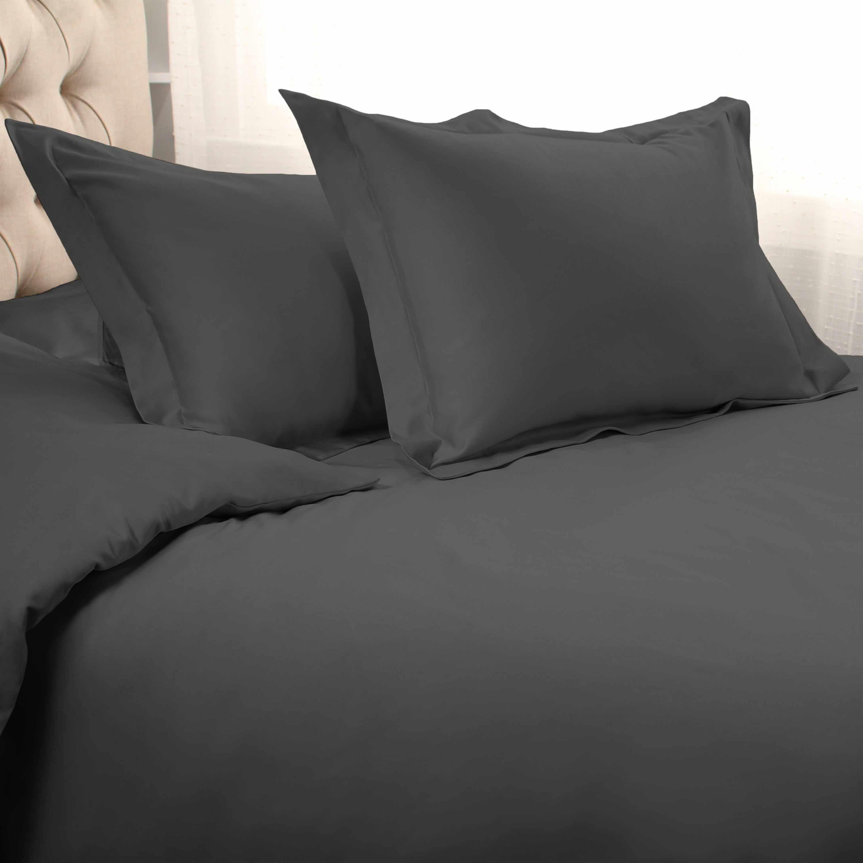 1000 Thread Count Egyptian Cotton Solid Duvet Cover Set - Luxury Bedding for Master Bedroom & Guest Room - Soft Breathable Duvet Cover for All Seasons