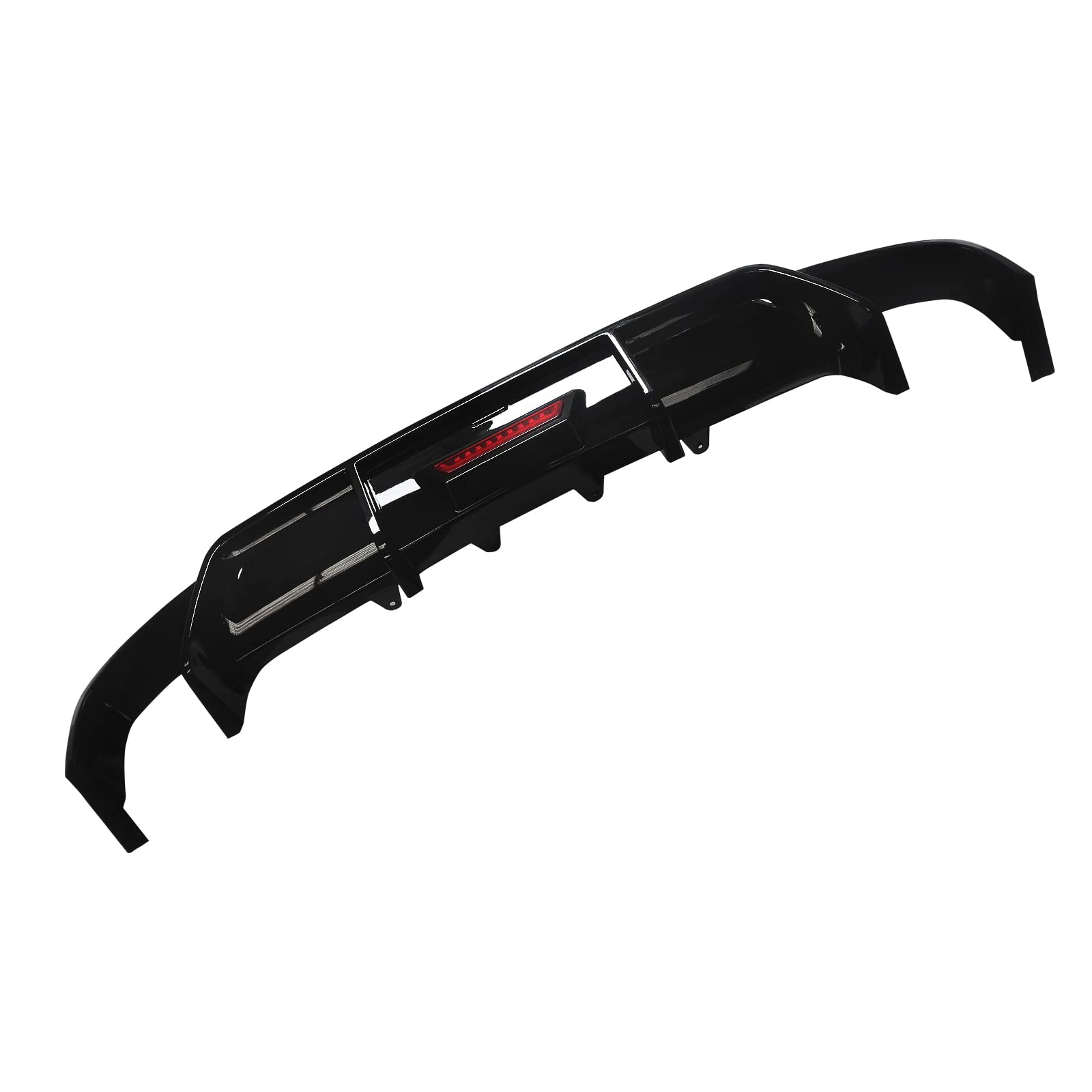 NINTE Gloss Black Rear Diffuser with LED Brake Light for 2018-2024 Toyota Camry - Rear Bumper Lip Spoiler for Enhanced Style & Night Visibility - Perfect for Car Enthusiasts & Street Racing