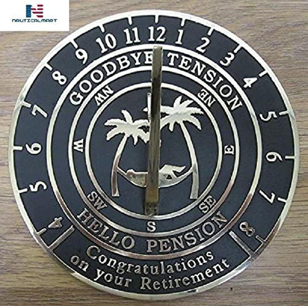 Unique NauticalMart Retirement Sundial Gift - Original & Thoughtful Retirement Present for Men & Women - Perfect for Outdoor Garden, Patio, or Office Decor