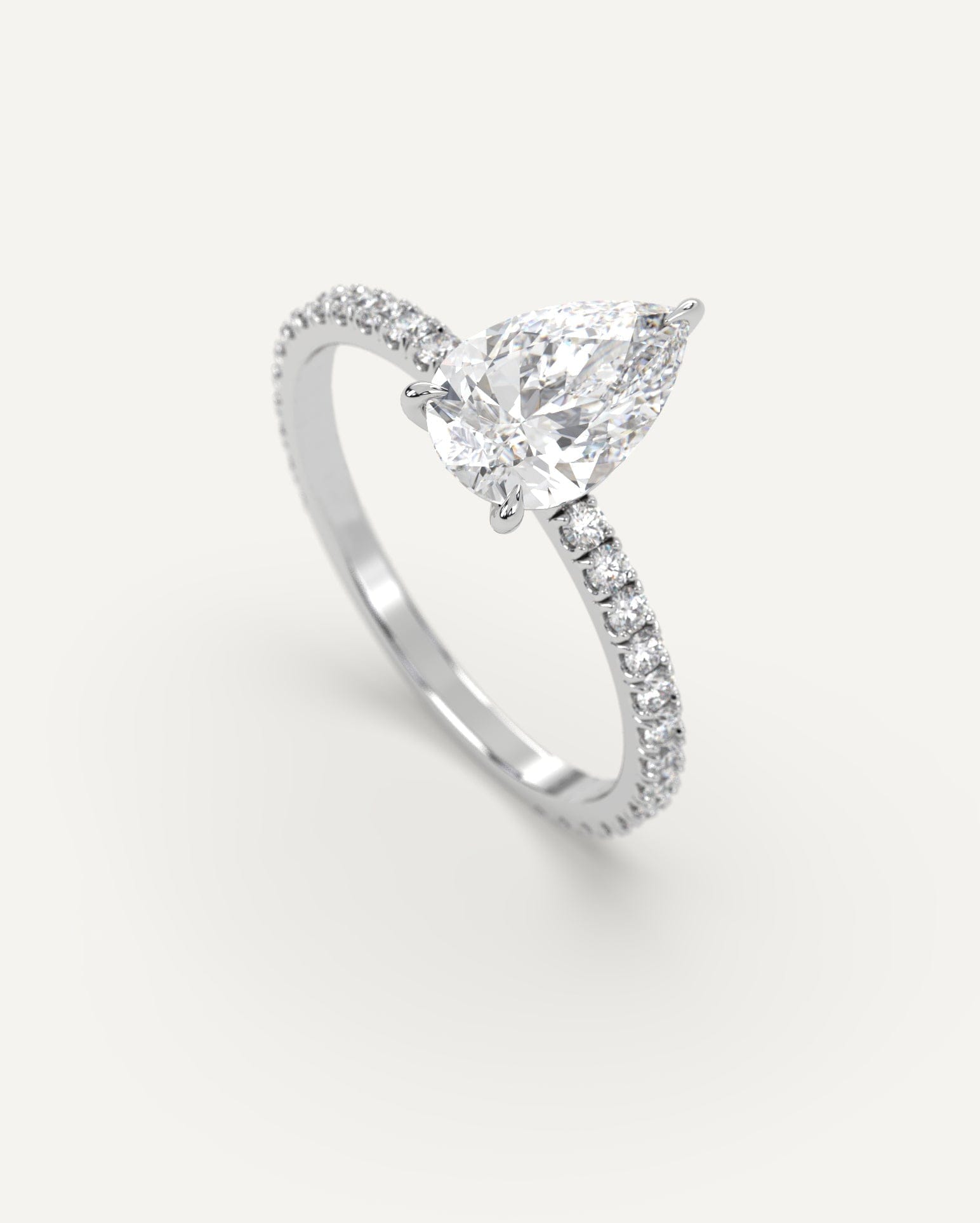2 Carat Pear Cut Diamond Ring for Engagement & Wedding - Elegant Solitaire Jewelry for Women - Perfect Proposal & Anniversary Gift