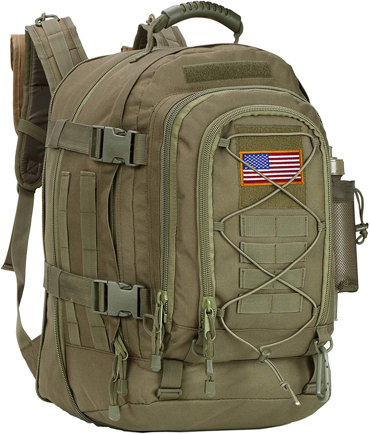 Paladins Large Military Tactical Backpack - MOLLE System, Waterproof Camo Backpack for Men (Green) - Perfect for Hiking, Camping & Outdoor Adventures