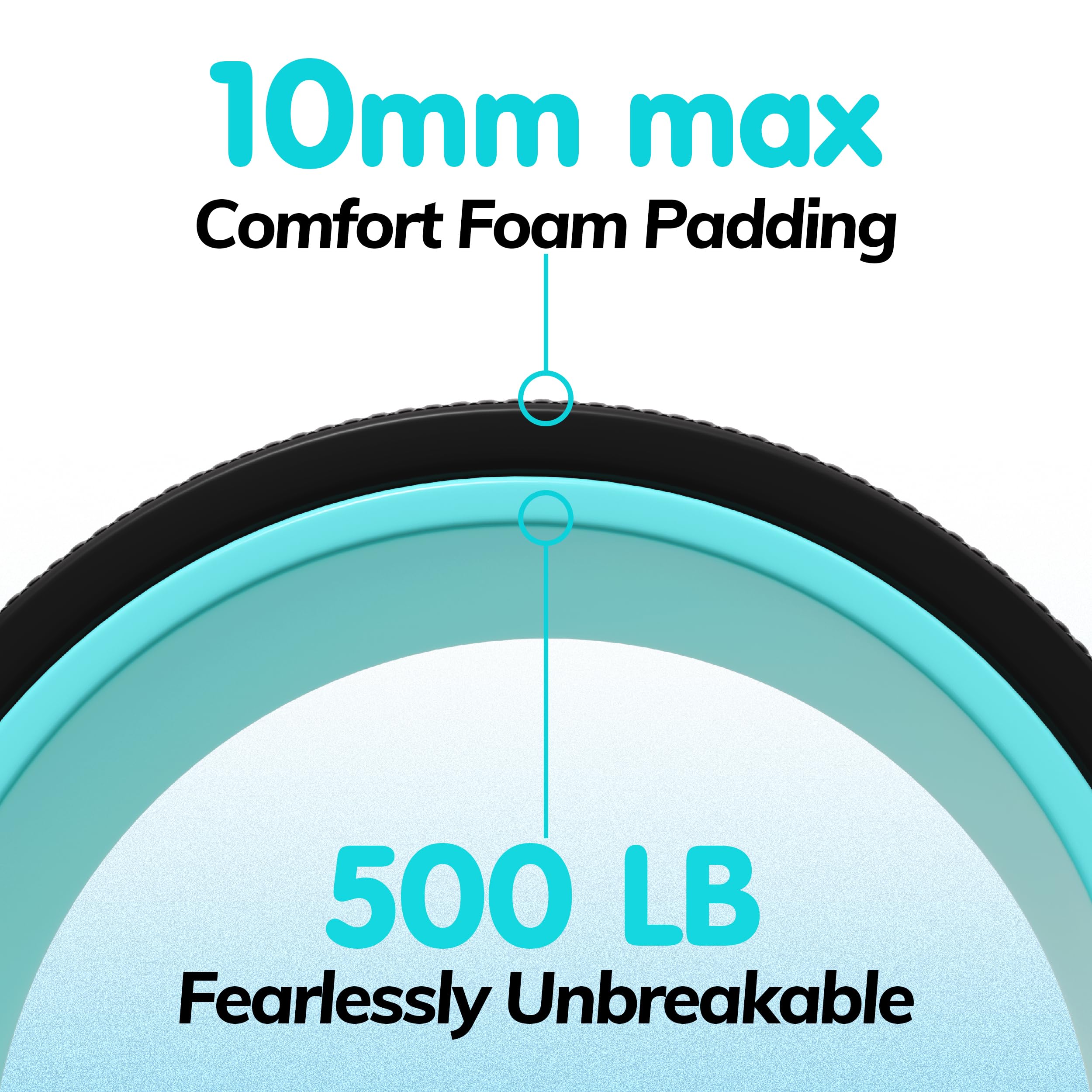 Furnhome Deep Tissue Massage Back Roller Wheel - 4 Pack Yoga Wheel for Back Pain Relief, Muscle Stretching & Recovery - Perfect for Home Gym, Physical Therapy & Post-Workout Relaxation