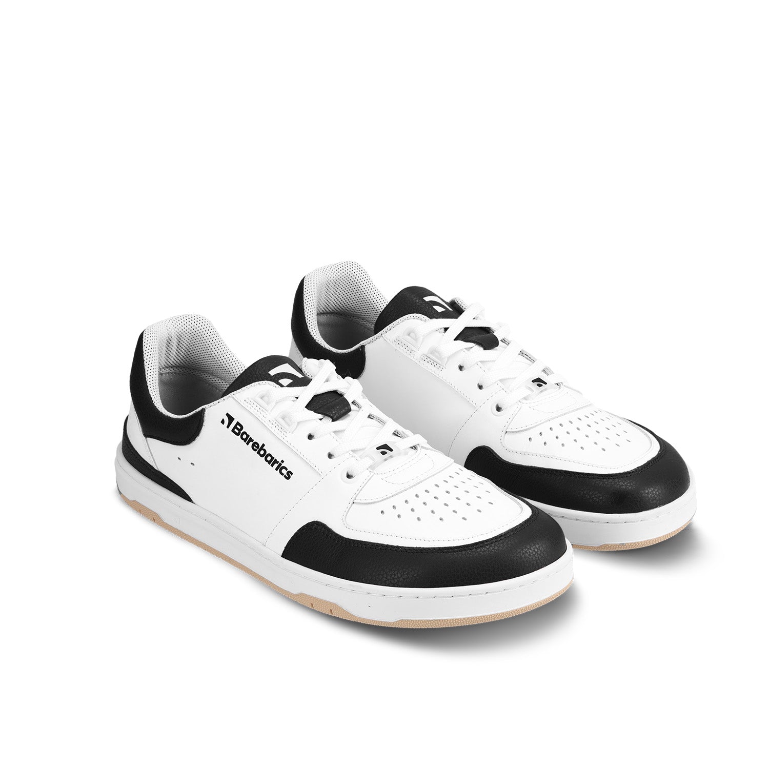 Barefoot Sneakers for Men & Women - Barebarics Wave White & Black Minimalist Shoes | Lightweight, Flexible & Comfortable for Running, Walking & Gym Workouts
