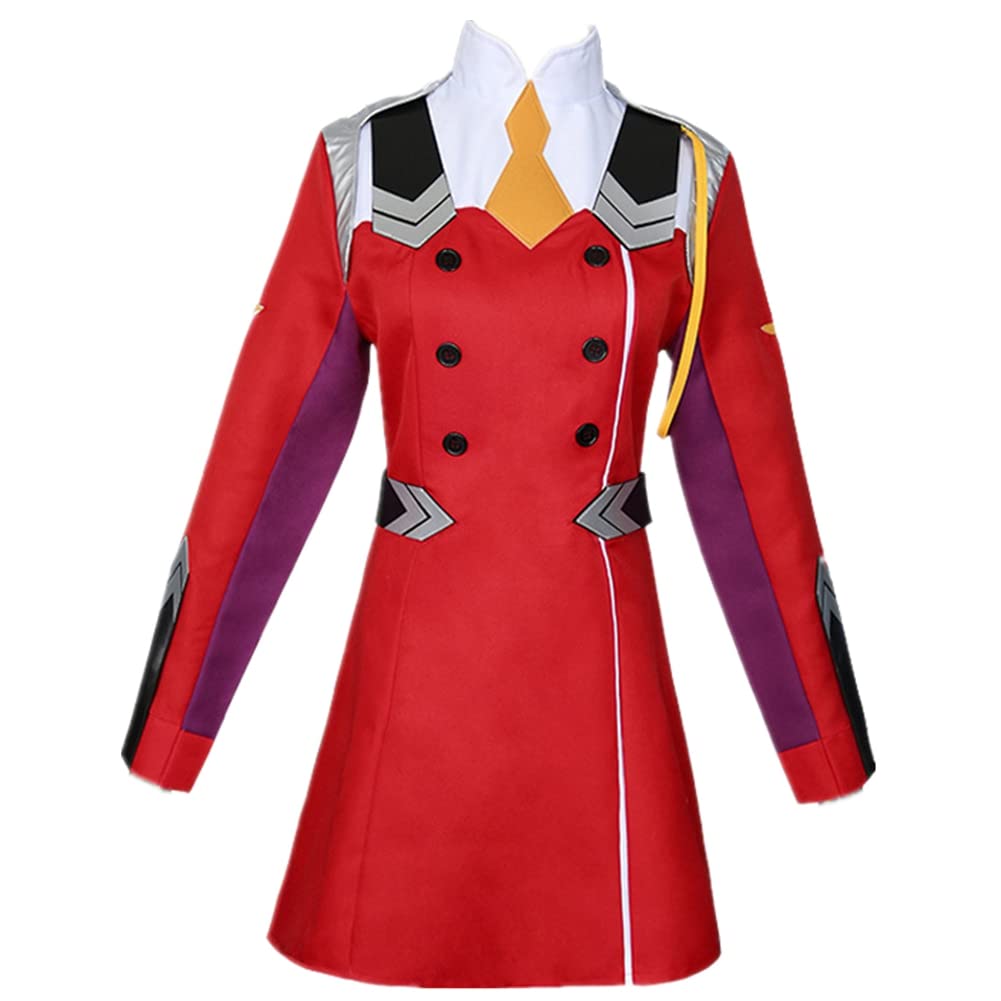 Zero Two Strelizia Cosplay Costume for Women - Full Set with Dress & Wig | DARLING in the FRANXX Anime Outfit for Halloween & Conventions