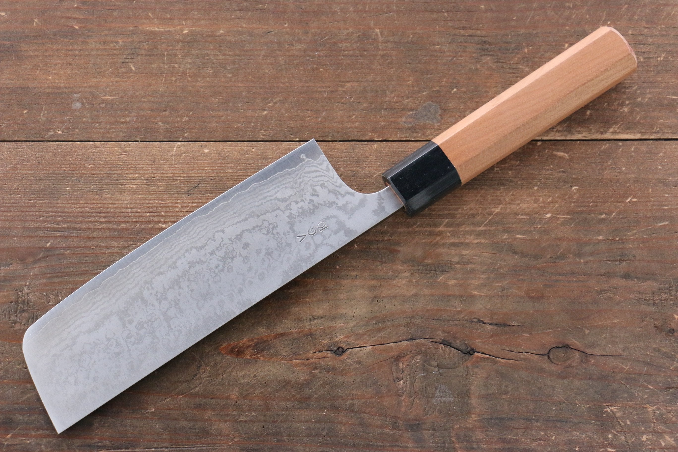 VG10 Damascus Nakiri Knife 165mm - Japanese Chef Knife with Cherry Blossom Handle - High Carbon Stainless Steel Blade for Precision Vegetable Cutting - Perfect for Sushi, Asian Cuisine & Home Cooking