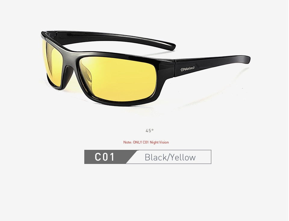20/20 Polarized Square Sunglasses for Men - UV Protection, Anti-Glare, Lightweight & Durable - Perfect for Driving, Fishing, and Outdoor Activities
