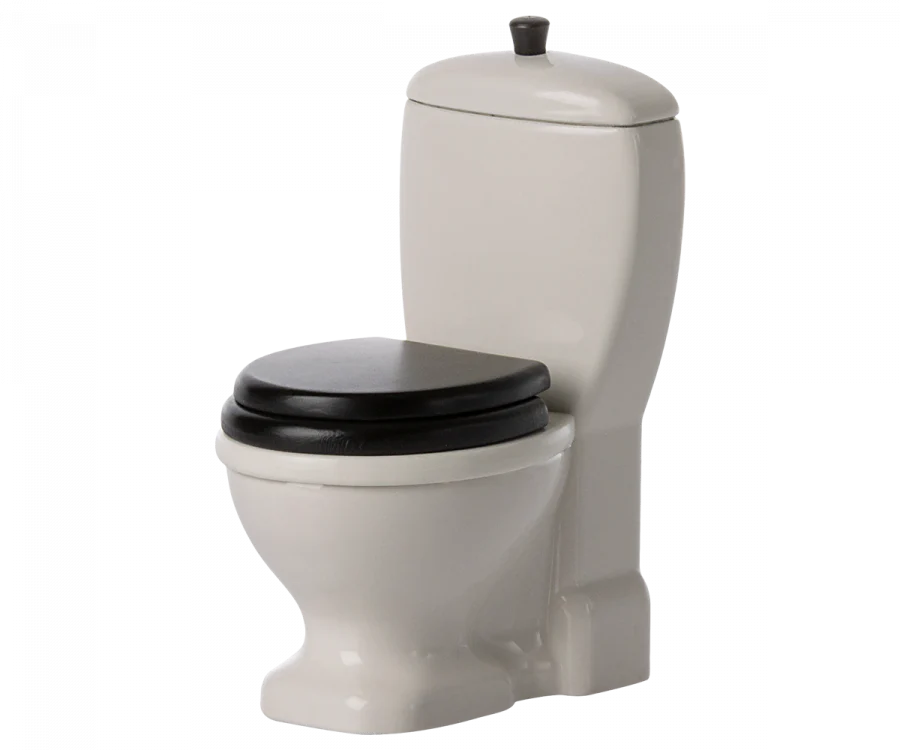Maileg Toilet Mouse - Adorable Miniature Mouse Toy for Kids' Pretend Play | Perfect for Dollhouse, Bathroom Decor & Imaginative Play Scenes