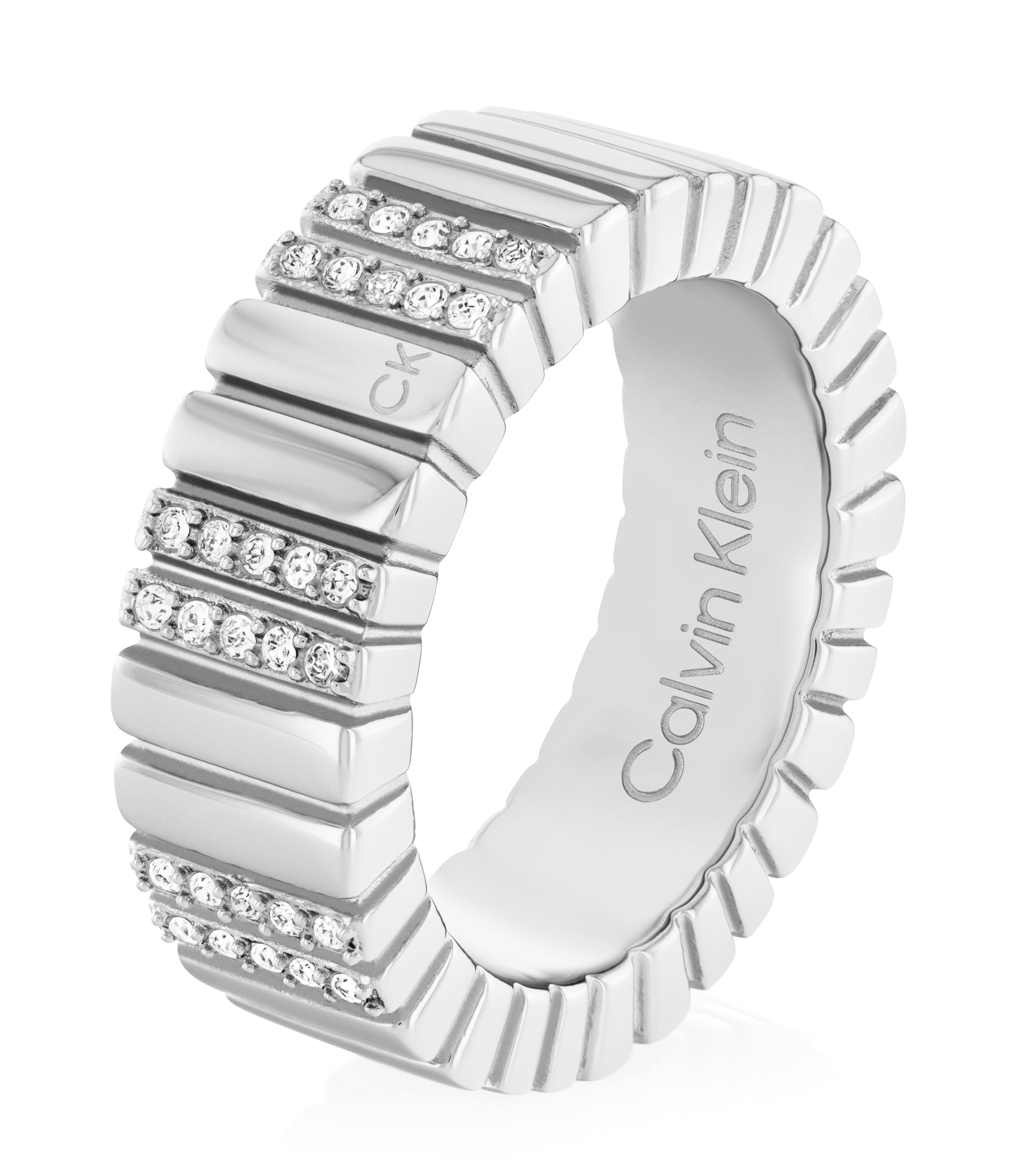 Calvin Klein Women's Crystal Ring - Minimalist Metal Jewelry for Everyday Wear