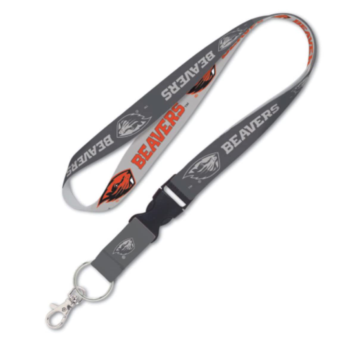 Oregon State Beavers Premium Lanyard Keychain & ID Holder - Charcoal Edition with Detachable Buckle - Perfect for Campus, Work, and Events