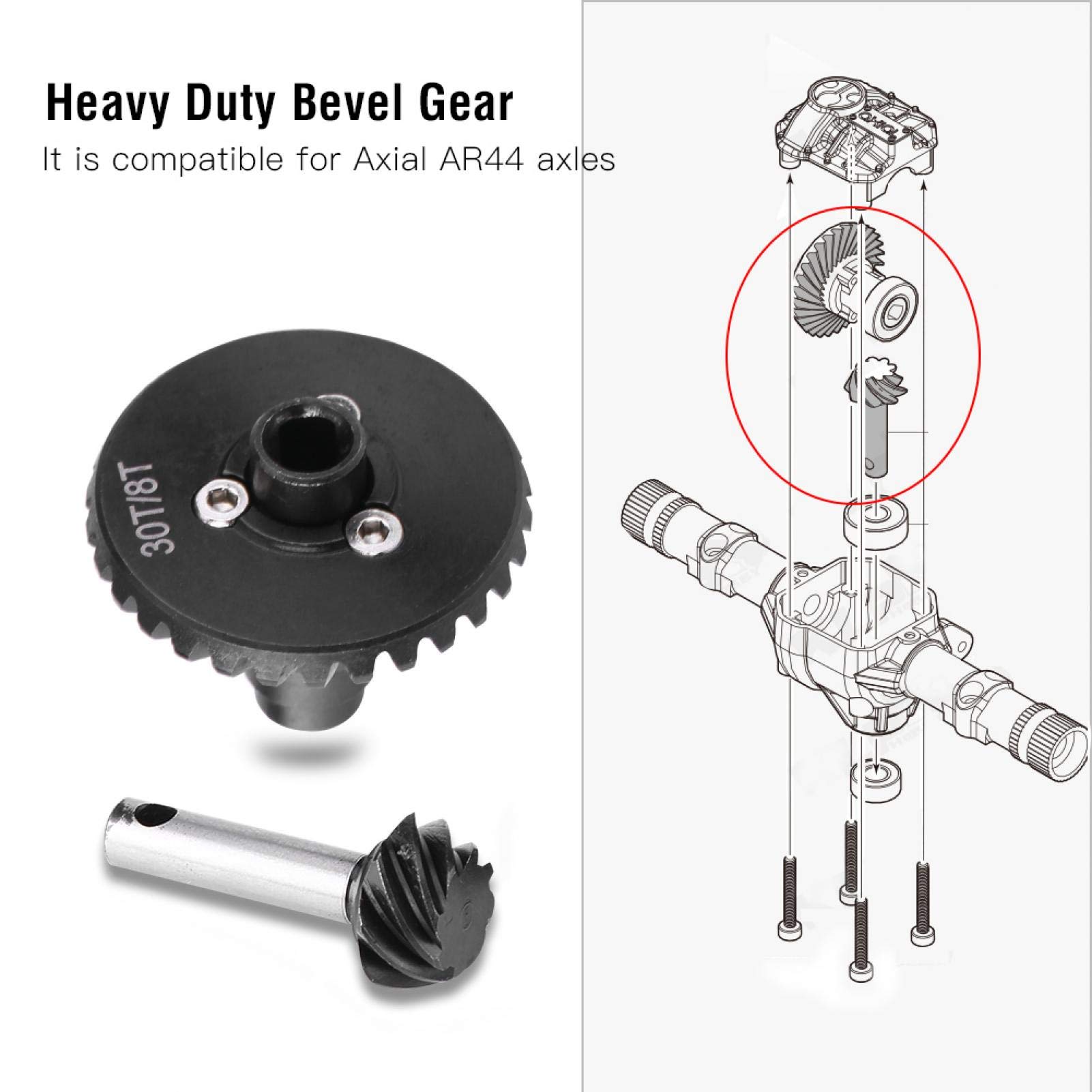 Stainless Steel RC Bevel Gear Set 8T 30T - High Precision Bevel Gears for RC Cars, Toy Vehicles & DIY Robotics Projects - Perfect for Upgrades, Repairs and Custom RC Builds