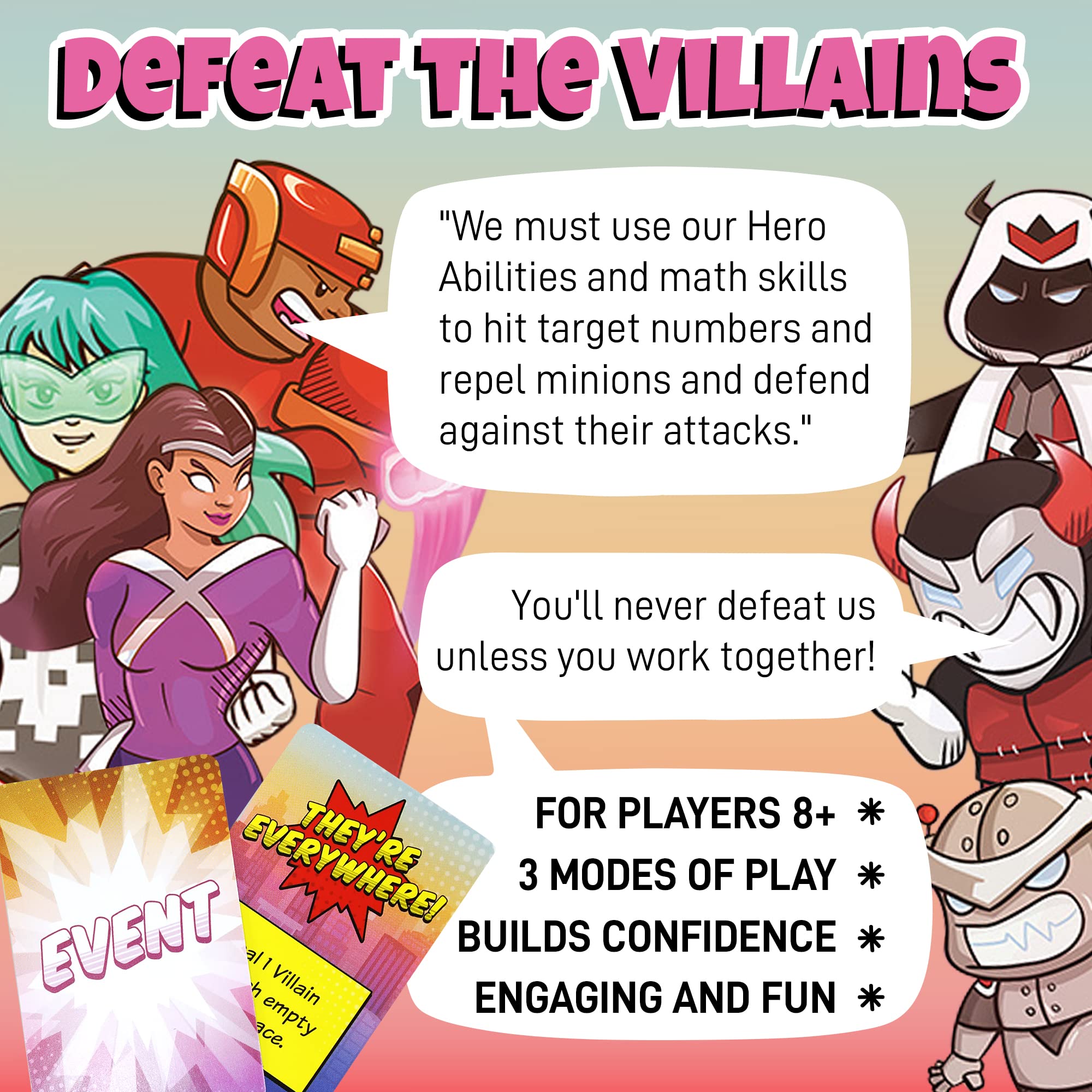 Outnumbered: Improbable Heroes Board Game - Award-Winning STEM Math Game for Kids & Adults | Fun Educational Family Game to Learn Multiplication & Division | Perfect for Classroom Learning & Family Game Nights
