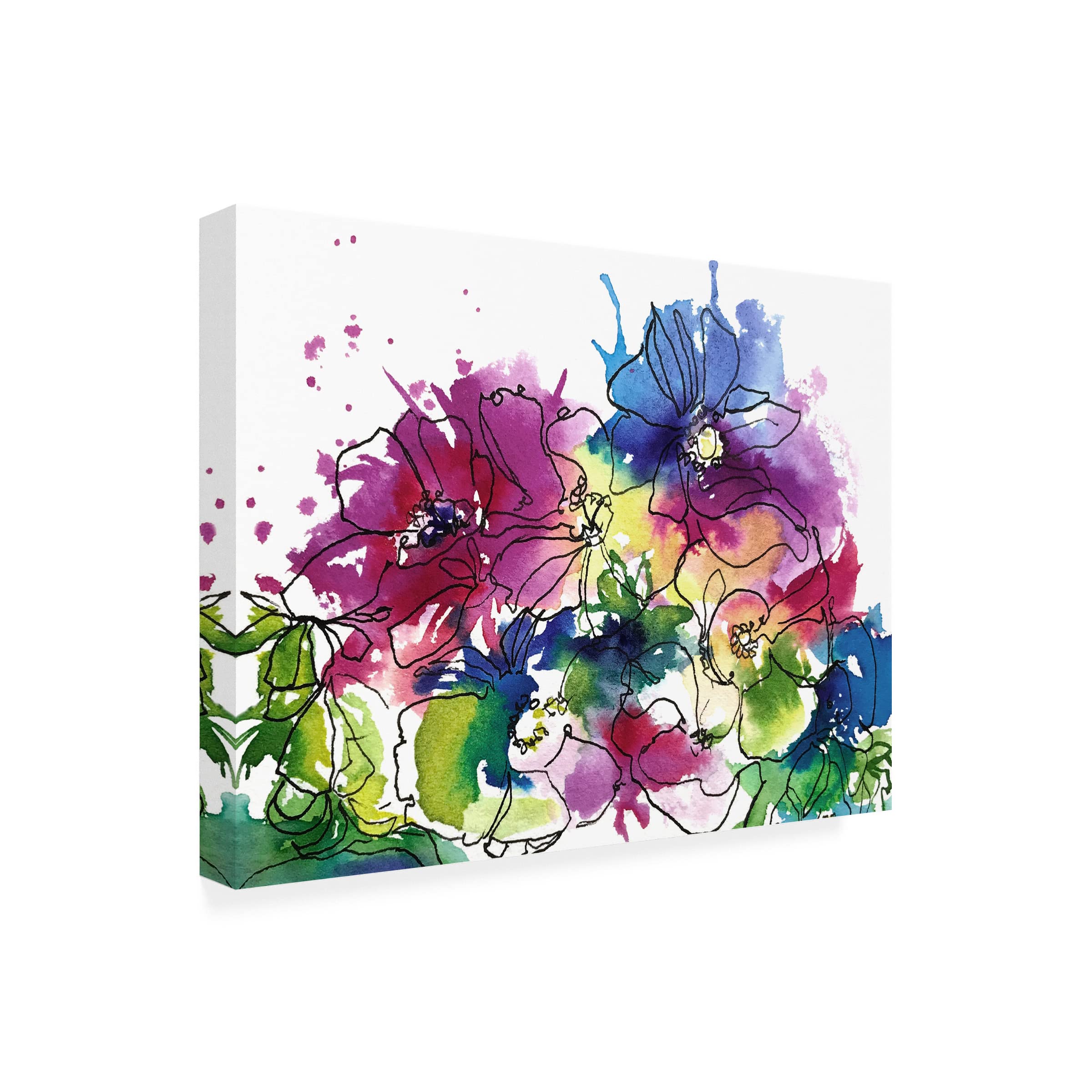 Trademark Fine Art 'Anemones' Canvas Wall Art by Schuyler Rideout - Vibrant Floral Painting for Living Room, Bedroom & Office Decor