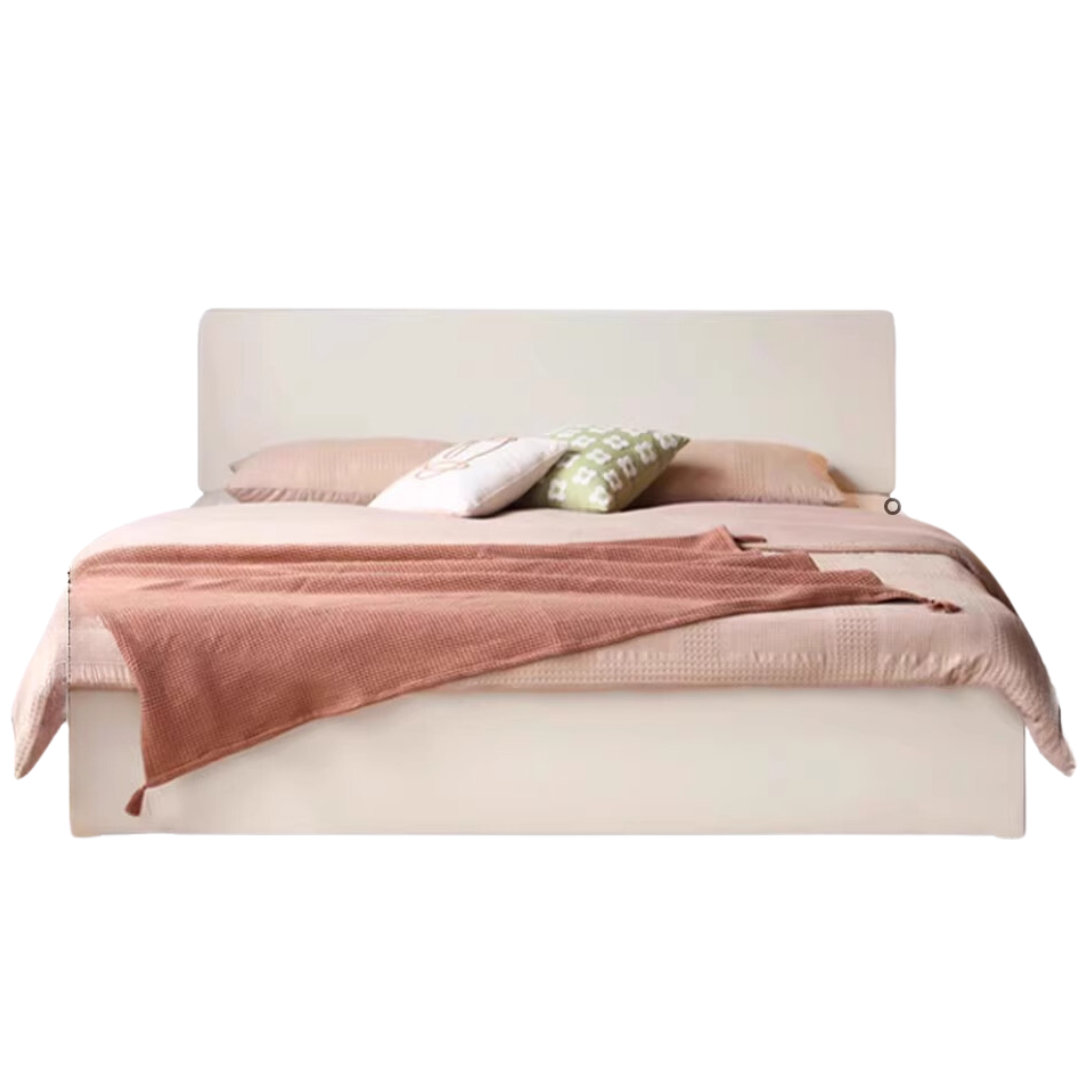 Warm white color High bunk box bed with bottom board