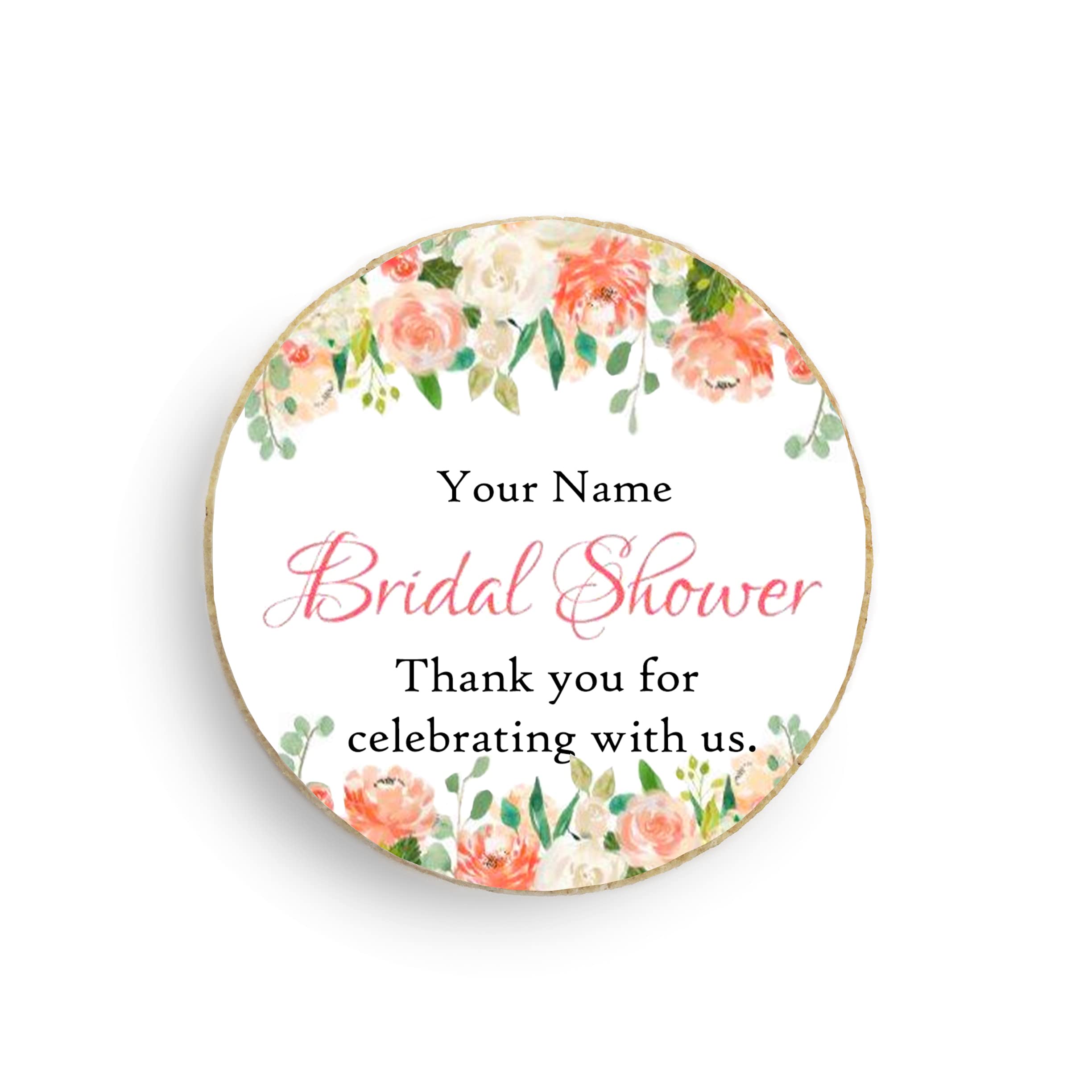 Custom Round Bridal Shower Cookies - 4 Pack with Personalized Photo Decorations | Perfect for Wedding Celebrations, Baby Showers, and Special Events