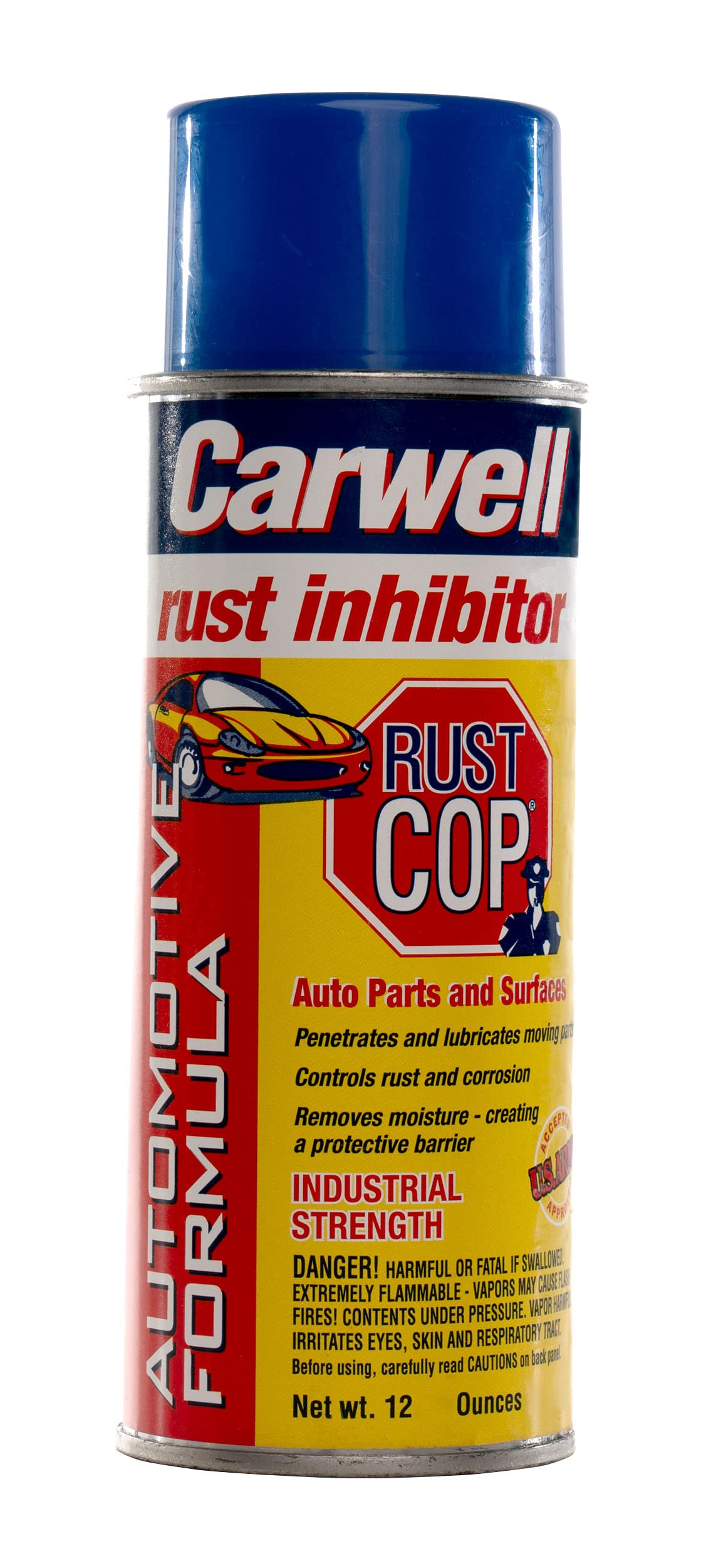 Carwell Rust Cop Rust Inhibitor Spray - 15oz Aerosol Can (Case of 12) - Prevent & Stop Rust on Cars, Tools, Metal Surfaces - Ideal for Automotive, Marine & Industrial Use
