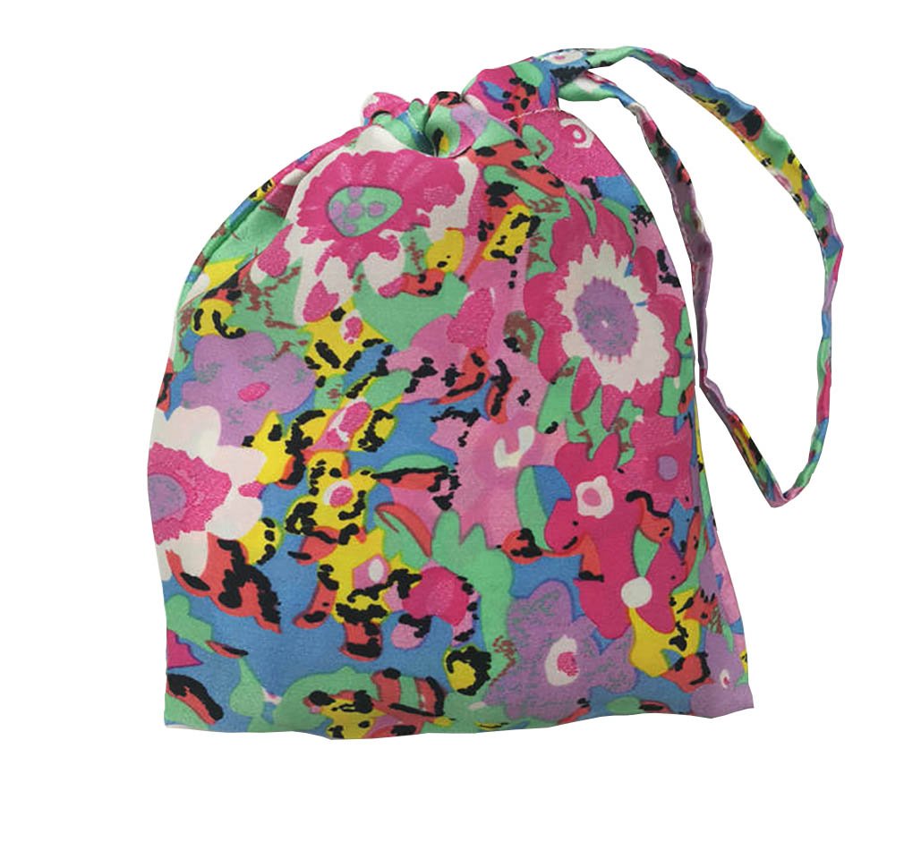 Premium 100% Silk Drawstring Gift Bags - Floral Wedding Jewelry Pouches (4.3