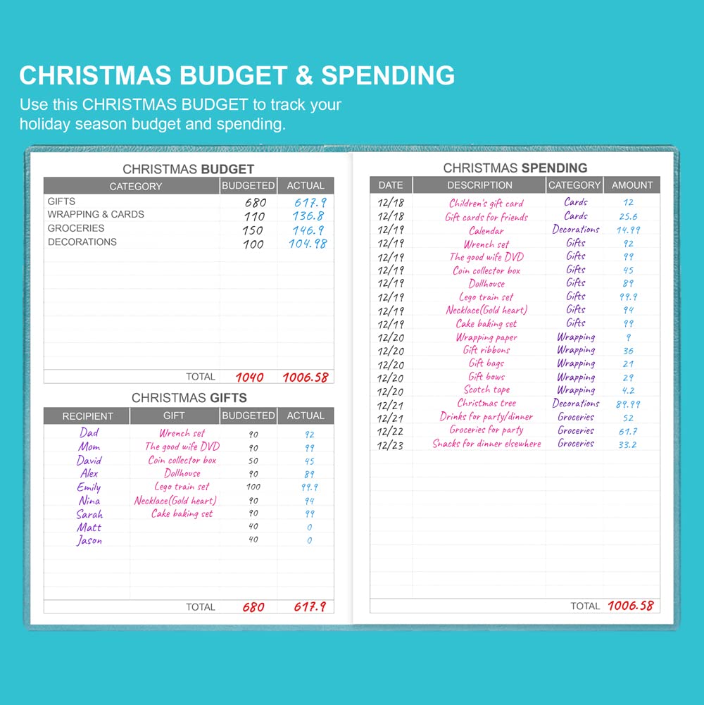 2024-2025 Budget Planner - Undated Monthly Expense Tracker Notebook | 12-Month Financial Organizer for Personal & Business Finance | 5.8