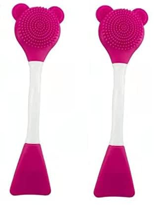 WADHWA Silicone Face Mask Applicator Brush - Soft Makeup Beauty Tool for Mud, Clay, Charcoal & Cream Masks - Pack of 2 - Perfect for Spa, Home Skincare & Professional Facial Treatments