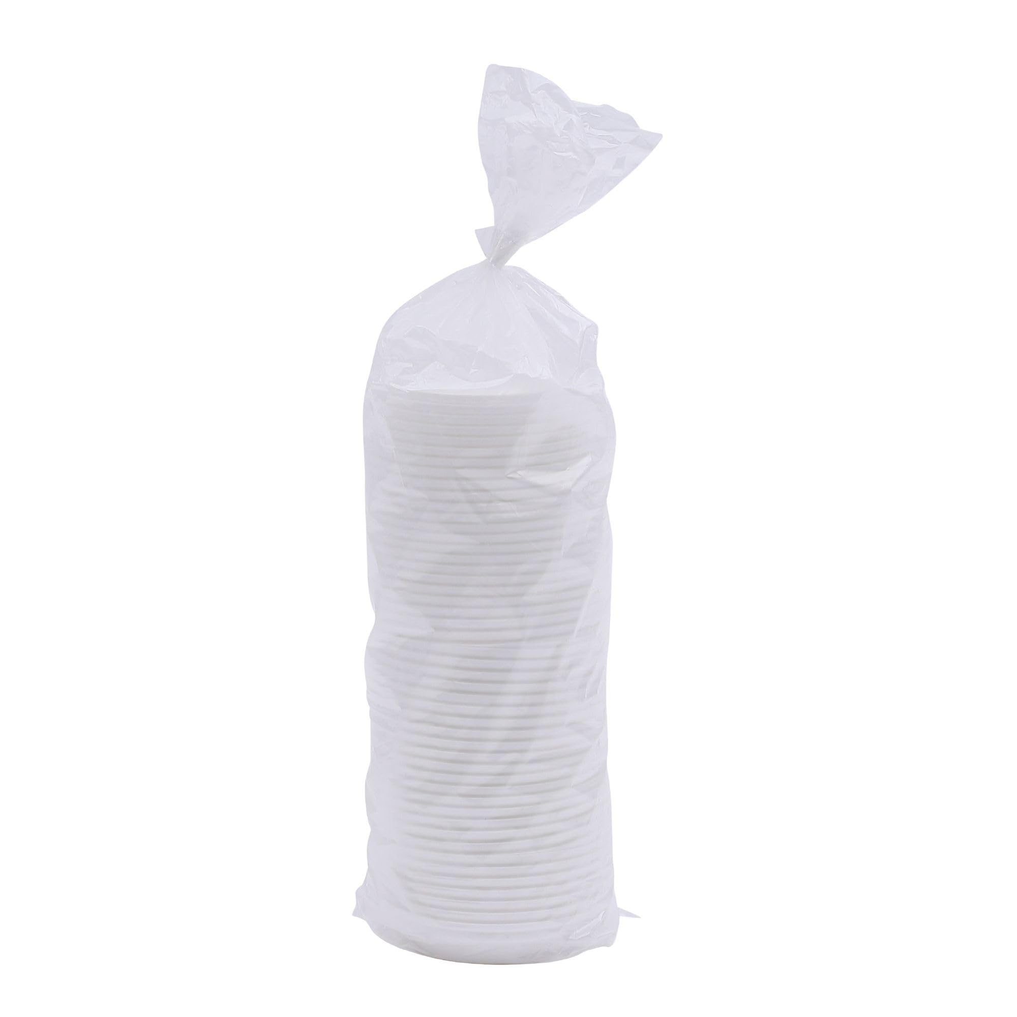 Boardwalk Deerfield Hot Cup Lids - Fits 10oz to 20oz Cups - White Plastic Disposable Lids (50/Pack, 20 Packs/Carton) - Perfect for Coffee Shops, Restaurants & Takeout Services
