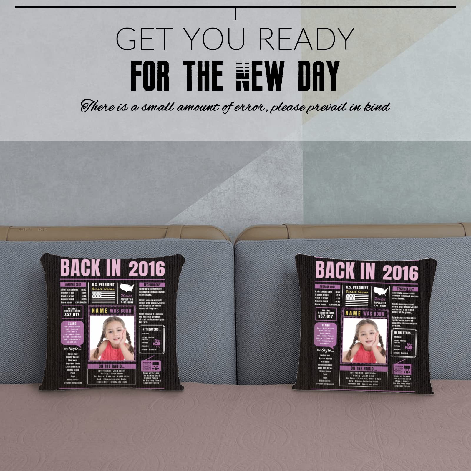 Custom Purple 8th Birthday Throw Pillow - Super Soft Personalized Sofa Cushion for 8 Year Old Birthday Party Favors | Perfect Decorations & Gifts for Boys, Girls, Men & Women | Great for Birthday Celebrations, Home Decor & Special Occasions