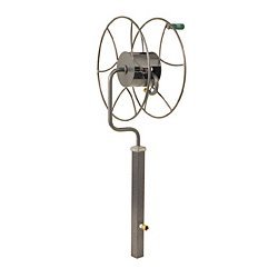 360 Degree Rotating Free Standing Garden Hose Reel - Heavy Duty Outdoor Water Hose Storage for Lawn, Yard & Garden Irrigation