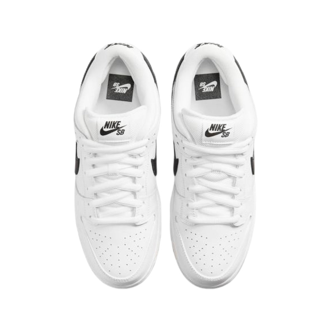 Nike SB Dunk Low Sneakers - White, Black & Light Brown Gum Sole - Skateboarding & Casual Wear Shoes for Men & Women
