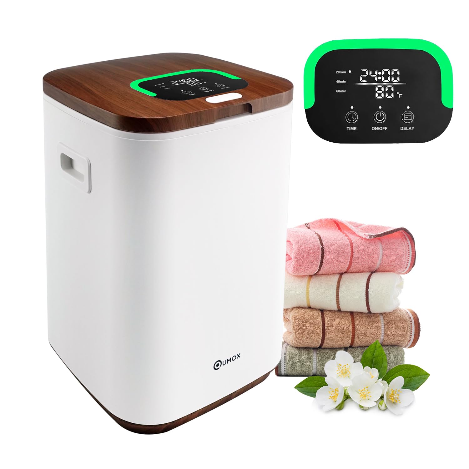 Premium Large Towel Warmer Bucket - 3 Heating Modes (20/40/60 Min) with Auto Shut Off & 24H Timer - Perfect for Warming Oversized Bathrobes, Blankets & Spa Towels - Ideal for Bathrooms, Spas & Luxury Home Use