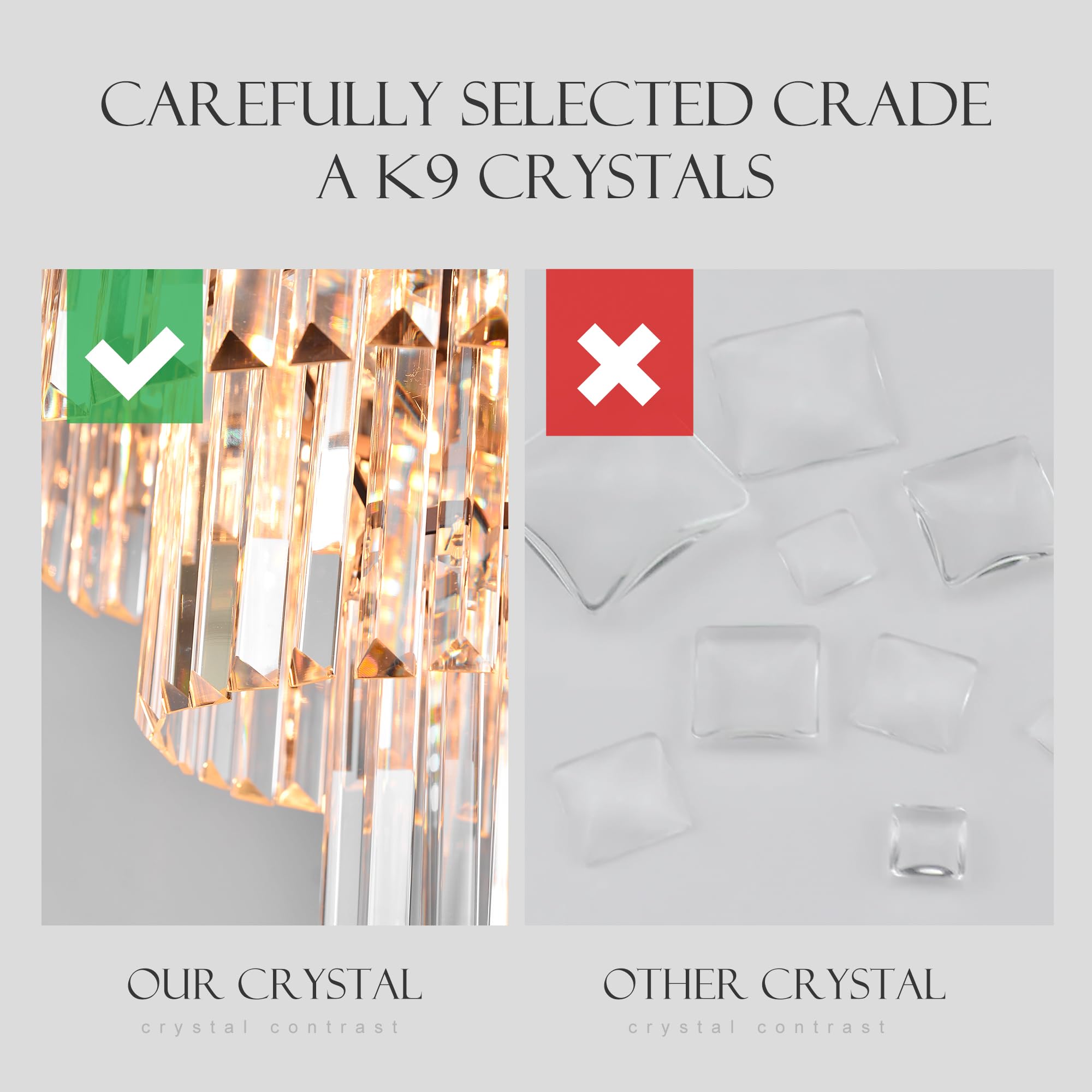 8-Light Modern Crystal Chandelier - 3-Tier Pendant Ceiling Light Fixture for Dining Room, Living Room, Bedroom | Elegant Lighting for Home Decor & Special Occasions