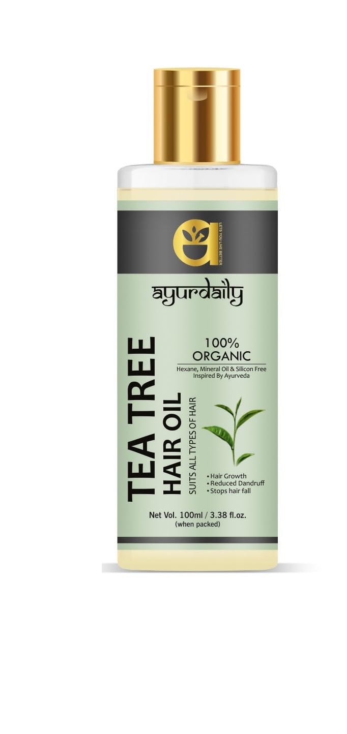 Organic Tea Tree Oil for Hair & Skin Care - 100% Pure Natural Essential Oil for Acne, Dandruff, Scalp Treatment - 100ml (Pack of 2) - Perfect for Aromatherapy, DIY Beauty Products & Home Remedies