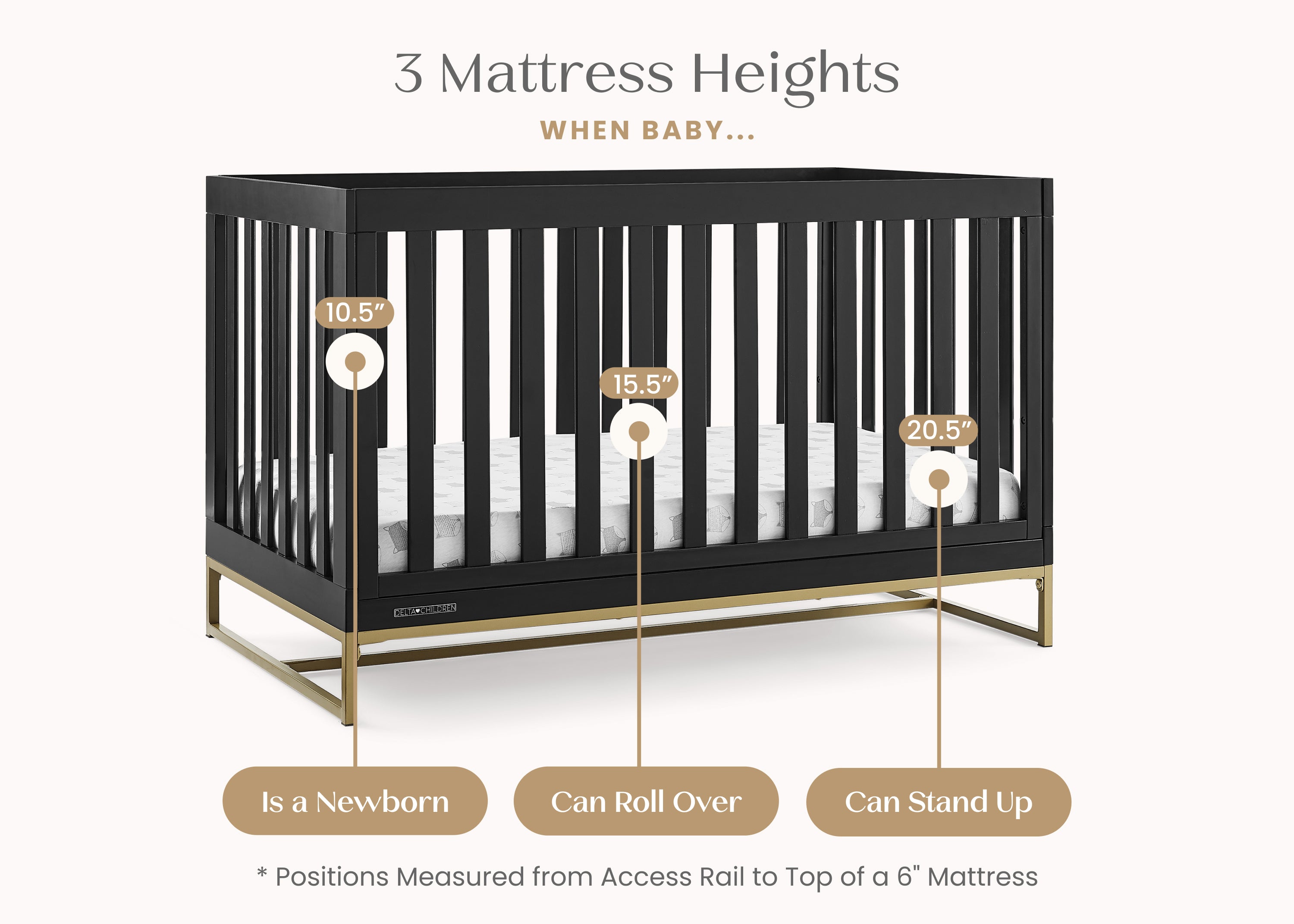 Convertible Jade 4-in-1 Baby Crib - Nursery Bed with Toddler Rail, Daybed & Full-Size Frame | Perfect for Newborns to Teens, Modern Nursery & Bedroom Decor