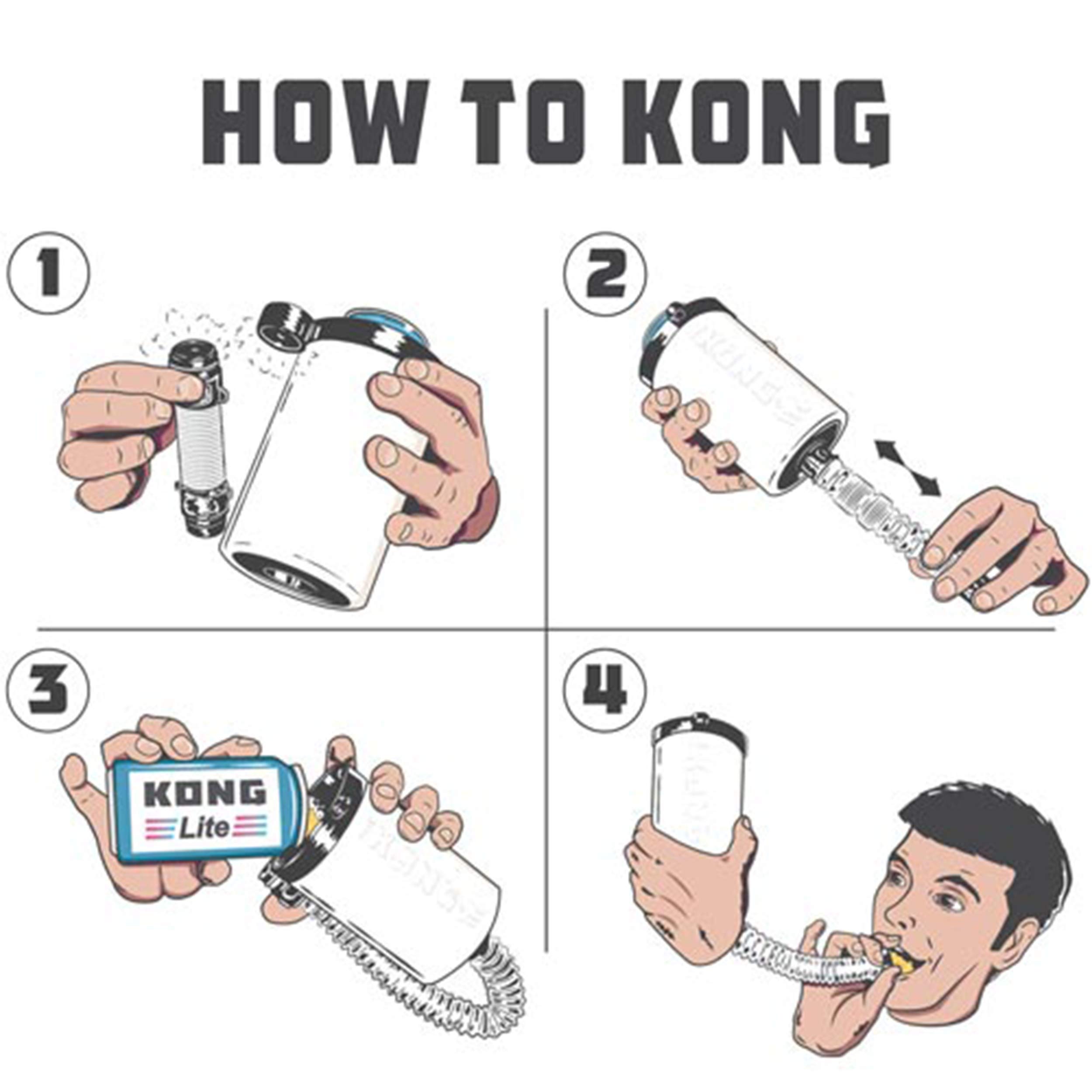 KONG 2.0 Portable Can & Bottle Cooler Cup with Detachable Expandable Hose - Pink Drink Funnel for Camping, Beach & Outdoor Activities