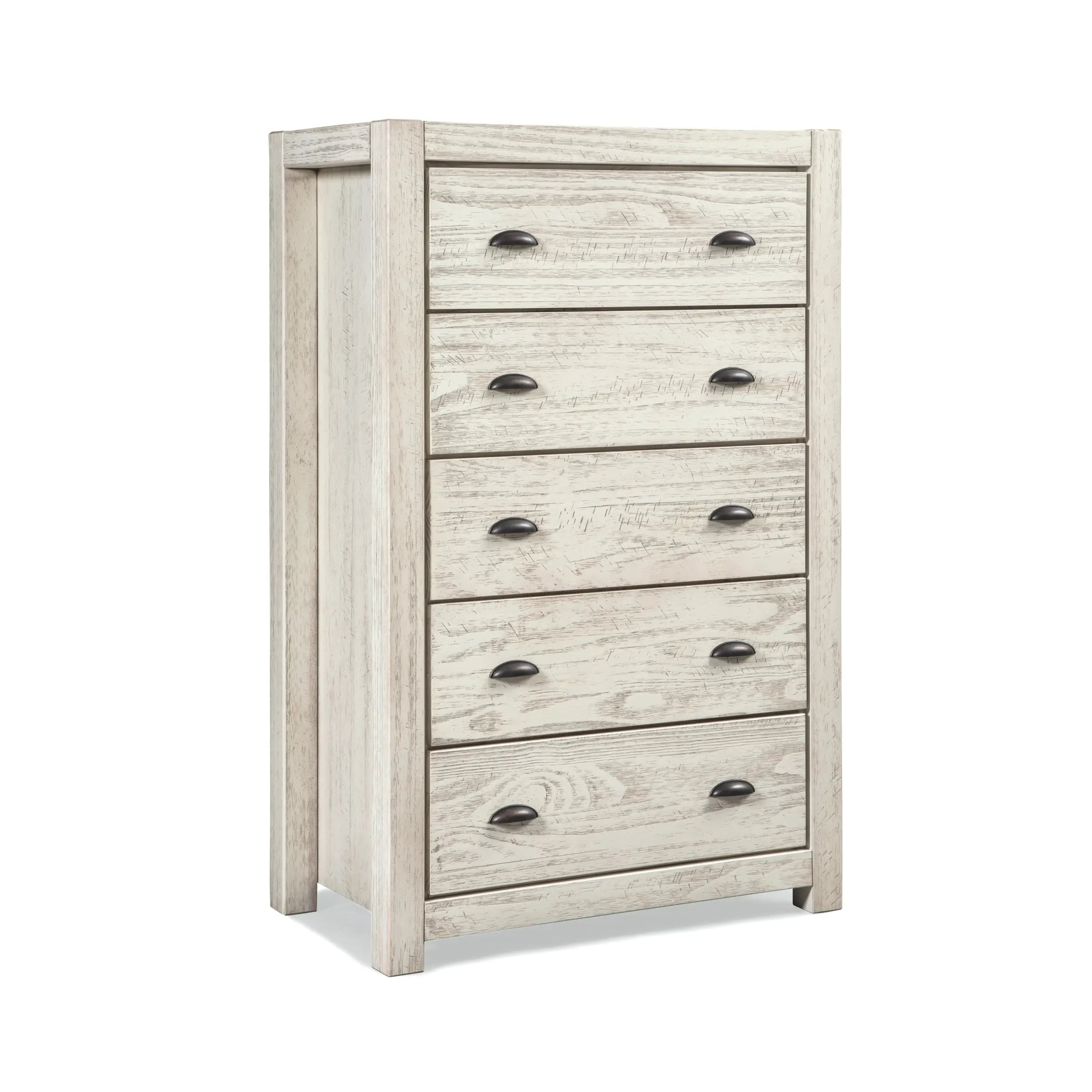 Montauk 5-Piece Bedroom Set - Queen Size Bed, Dresser, Nightstands & Mirror - Modern Farmhouse Furniture for Cozy Home Decor