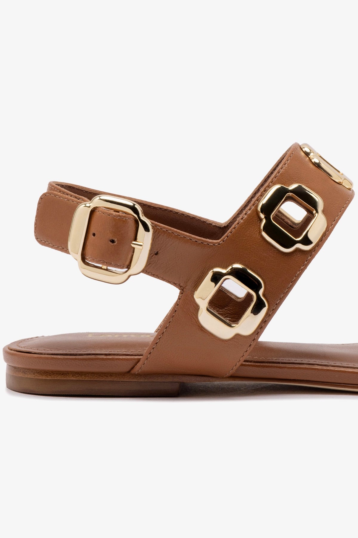 Milan Flat Sandal Women's Leather Slides - Comfortable Caramel Brown Casual Sandals for Summer, Beach, Travel & Everyday Wear
