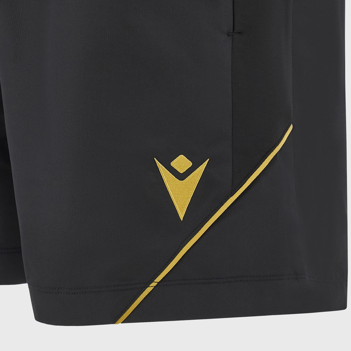 Macron Wales Rugby Training Bermuda Shorts - Black | Men's Breathable Athletic Shorts for Rugby, Gym & Casual Wear