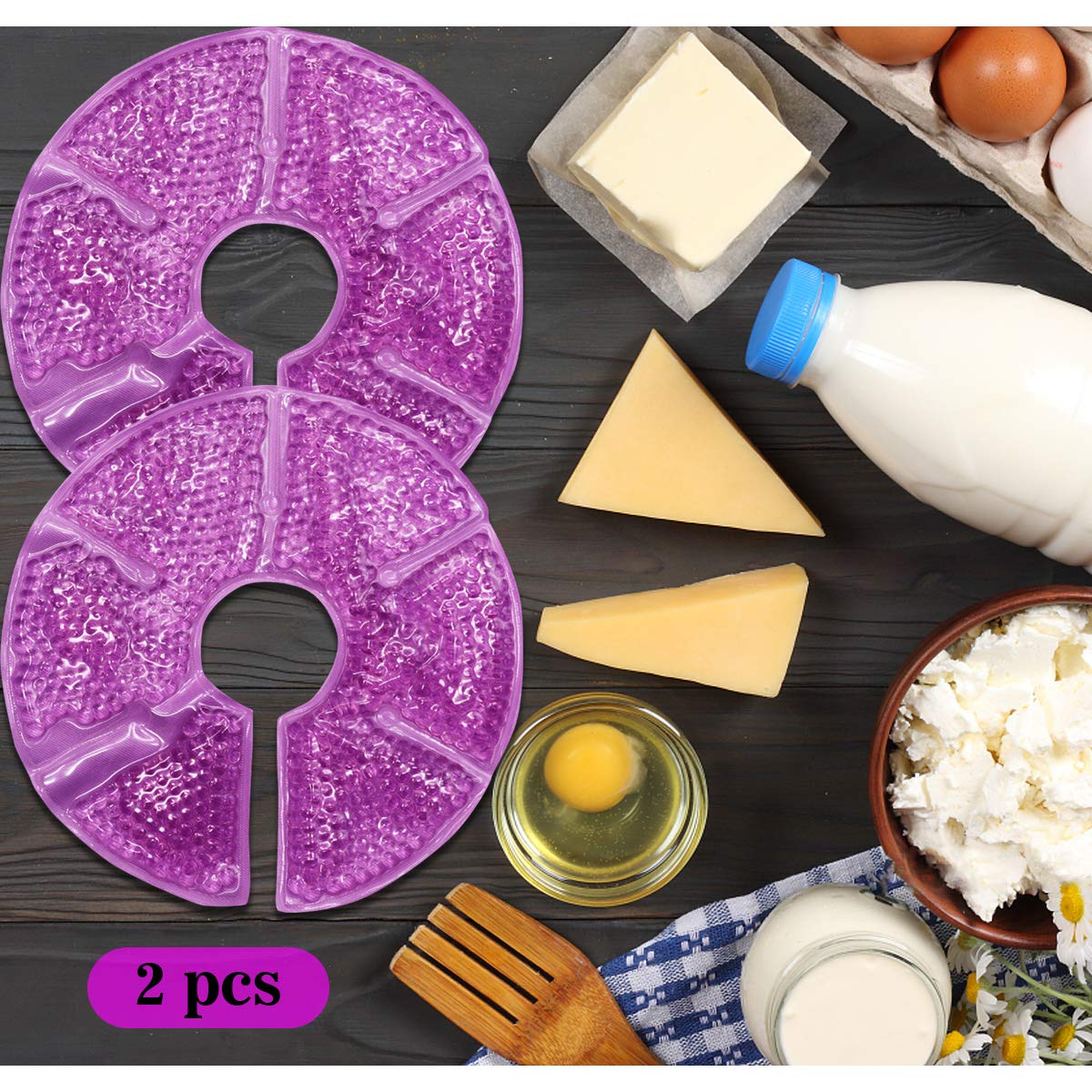 **Breast Therapy Pads - Hot & Cold Gel Packs for Breastfeeding Relief, Postpartum Recovery & Milk Let-Down - Reusable Soothing Ice Packs for Engorgement & Mastitis (Purple) - Perfect for Nursing Moms & Post-Surgery Comfort**