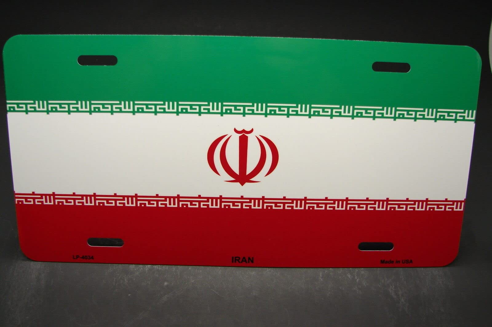 Iran Flag Metal Car License Plate - Persian Iranian Auto Tag for Vehicles, Men's Cave, Room, Garage & Workshop Decor - Perfect for Patriotic Display, Car Enthusiasts & Home Decoration