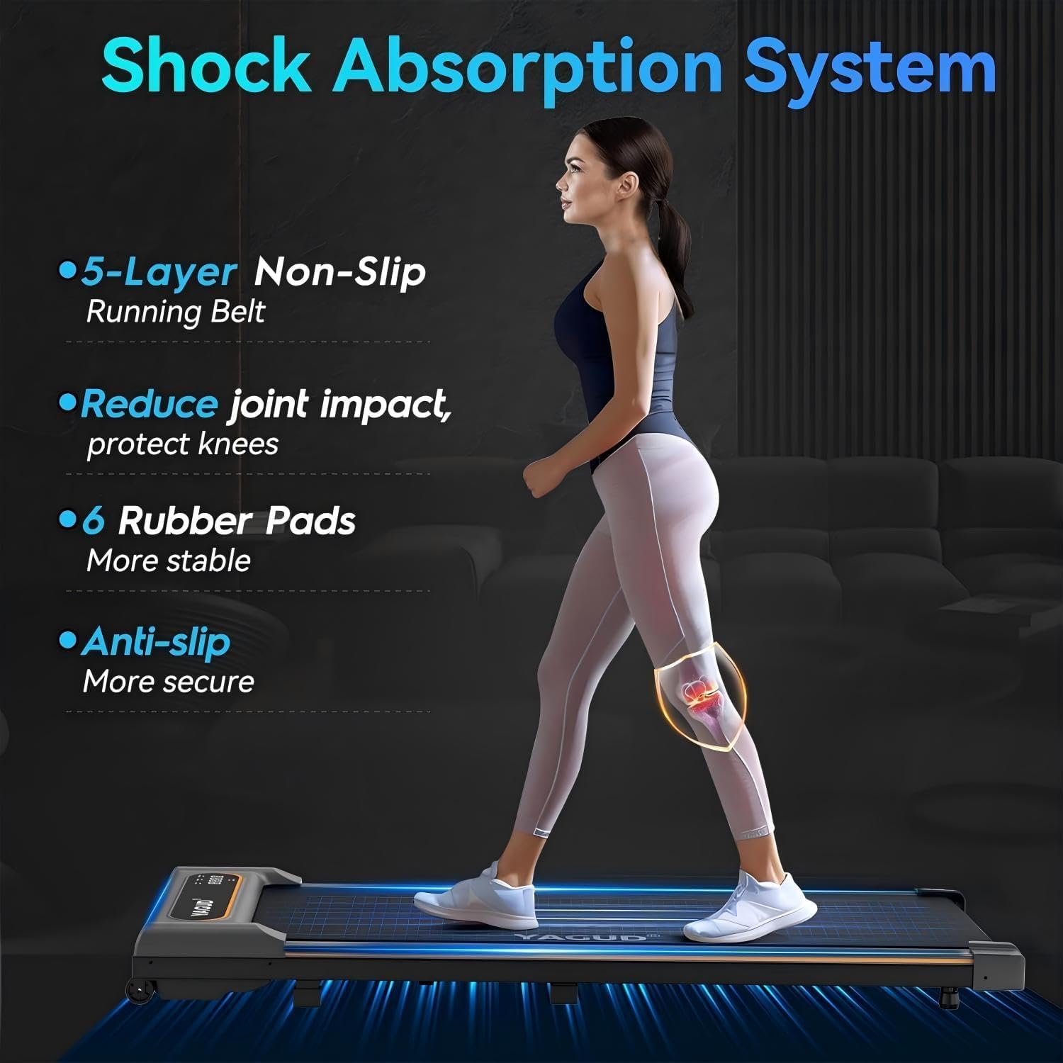 Portable Under Desk Treadmill with Remote Control & LED Display - Walking Pad for Home Office, Compact Walking Jogging Machine for Small Spaces - Perfect for Workouts While Working or Watching TV