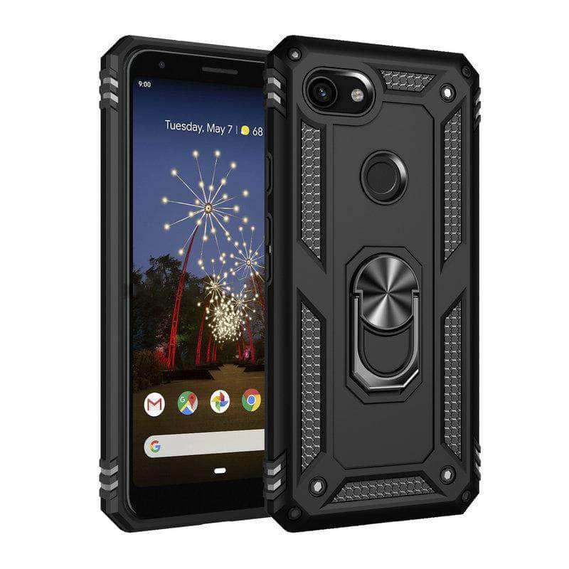 Magnetic Car Phone Holder for Google Pixel 3A XL - Metal Ring Back Cover - Secure & Hands-Free Mount for Driving, Commuting & Travel