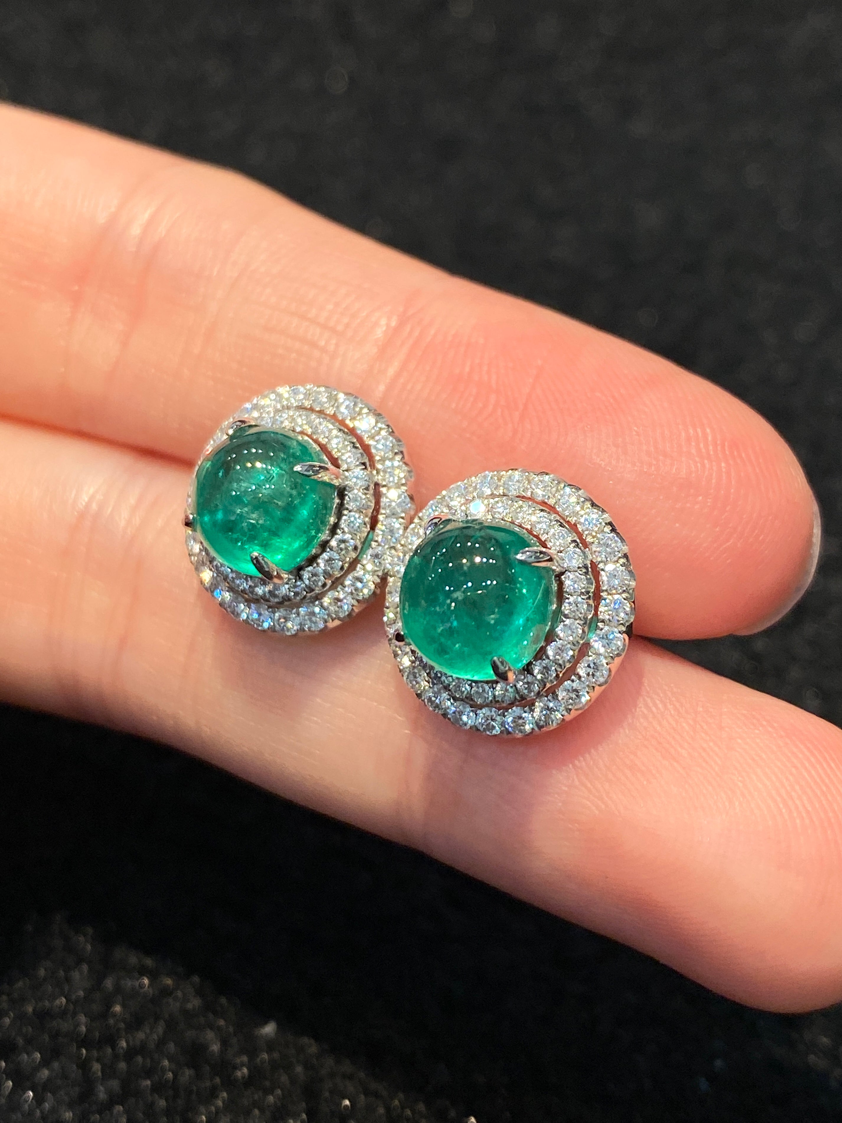 4.23ct Natural Emerald Stud Earrings - AAA Quality Colombian Green Gemstone Jewelry for Women - Perfect Gift for Anniversary, Birthday & Special Occasions
