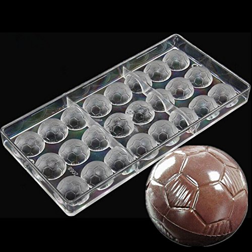 Premium Polycarbonate Football Chocolate Mold - DIY Soccer Candy Making Tray for Birthday Parties, Baby Showers & Holiday Gifts