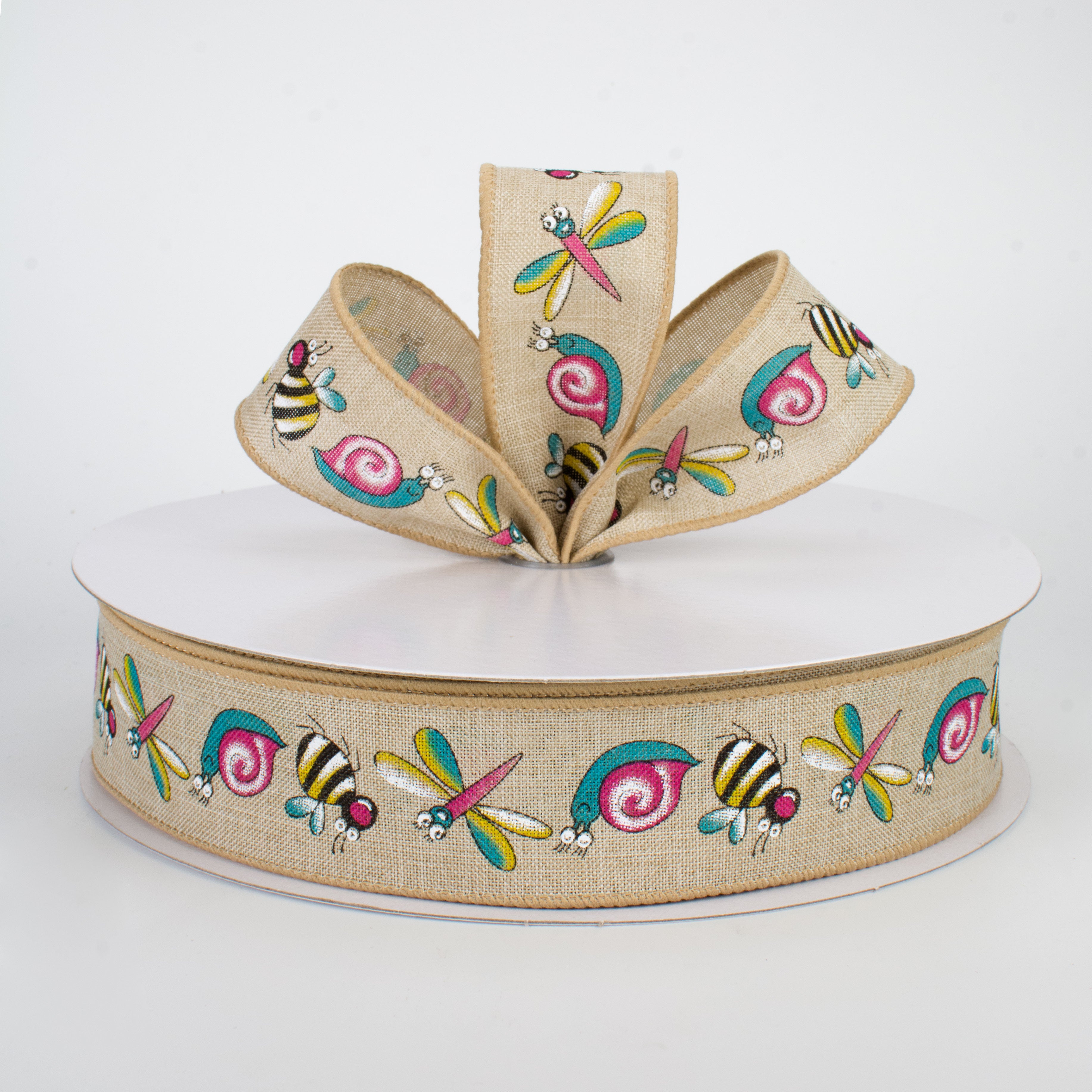 1.5 Inch Natural Bugs Ribbon - 50 Yards Roll for Gift Wrapping, Crafts, and DIY Decorations