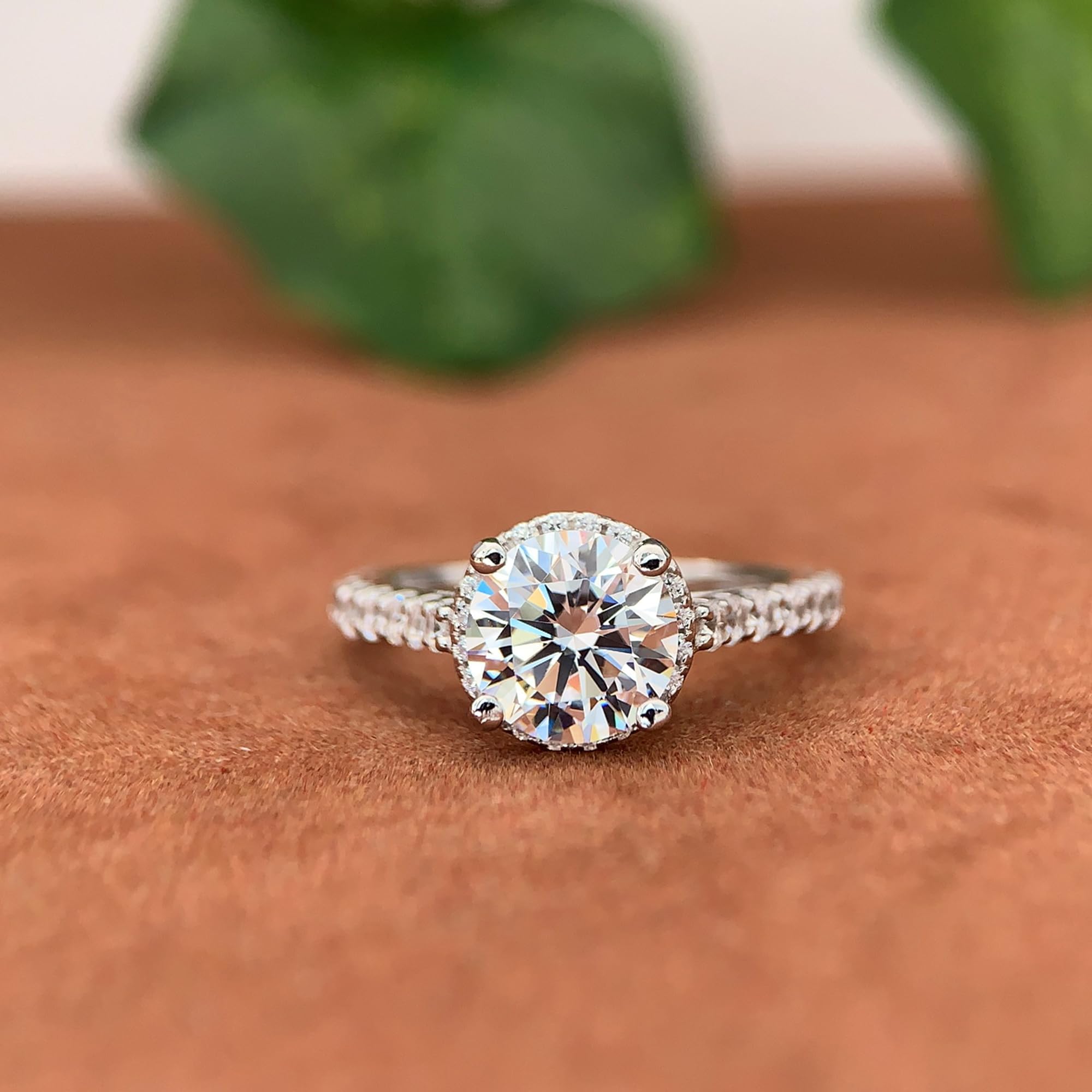 14K Moissanite Engagement Rings for Women - 2ct Round Cut Solitaire in Solid Gold | Perfect for Proposals, Anniversaries & Bridal Jewelry
