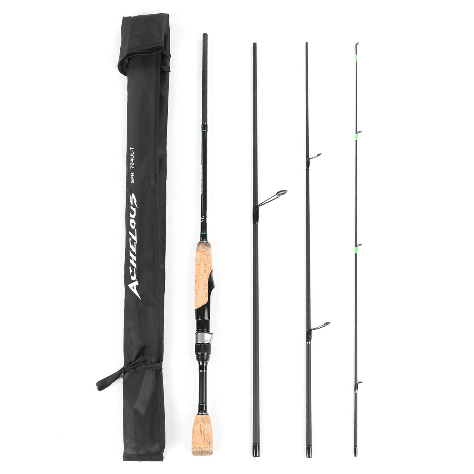 Lixada Portable Travel Spinning Fishing Rod - Lightweight Carbon Fiber 4-Piece Fishing Pole with Storage Bag (1.96m/2.1m/2.2m Options) - Ideal for Backpacking, Camping & Freshwater Fishing Adventures